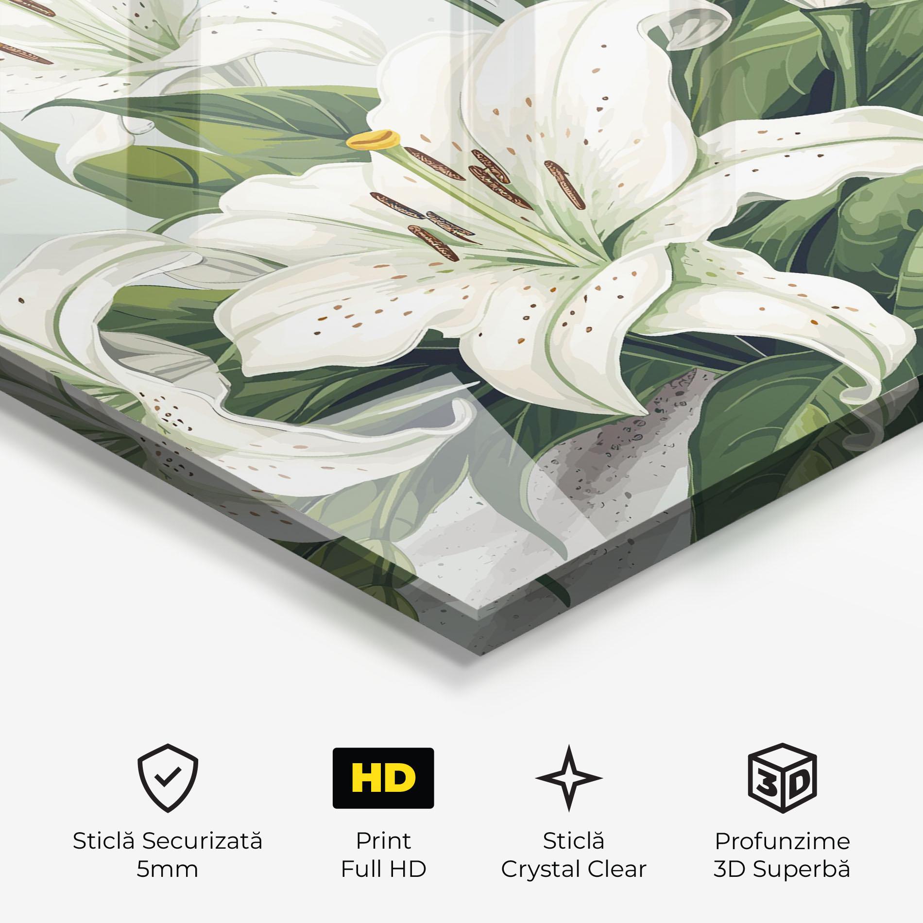 Tablou Sticla Light Lily Art mockup 3