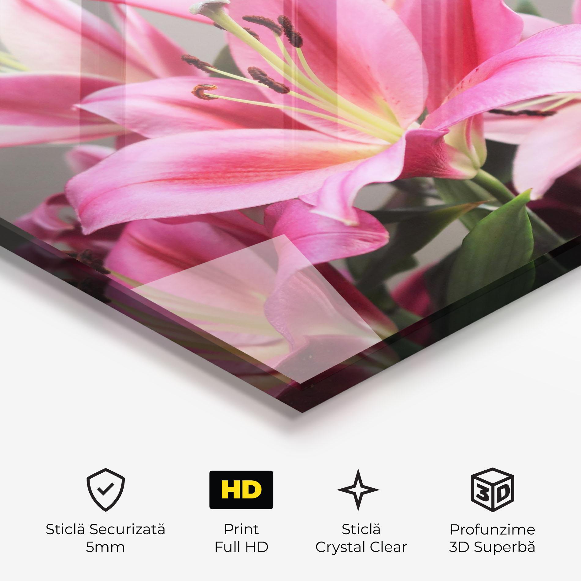 Tablou Sticla Light Pink Lily View mockup 3