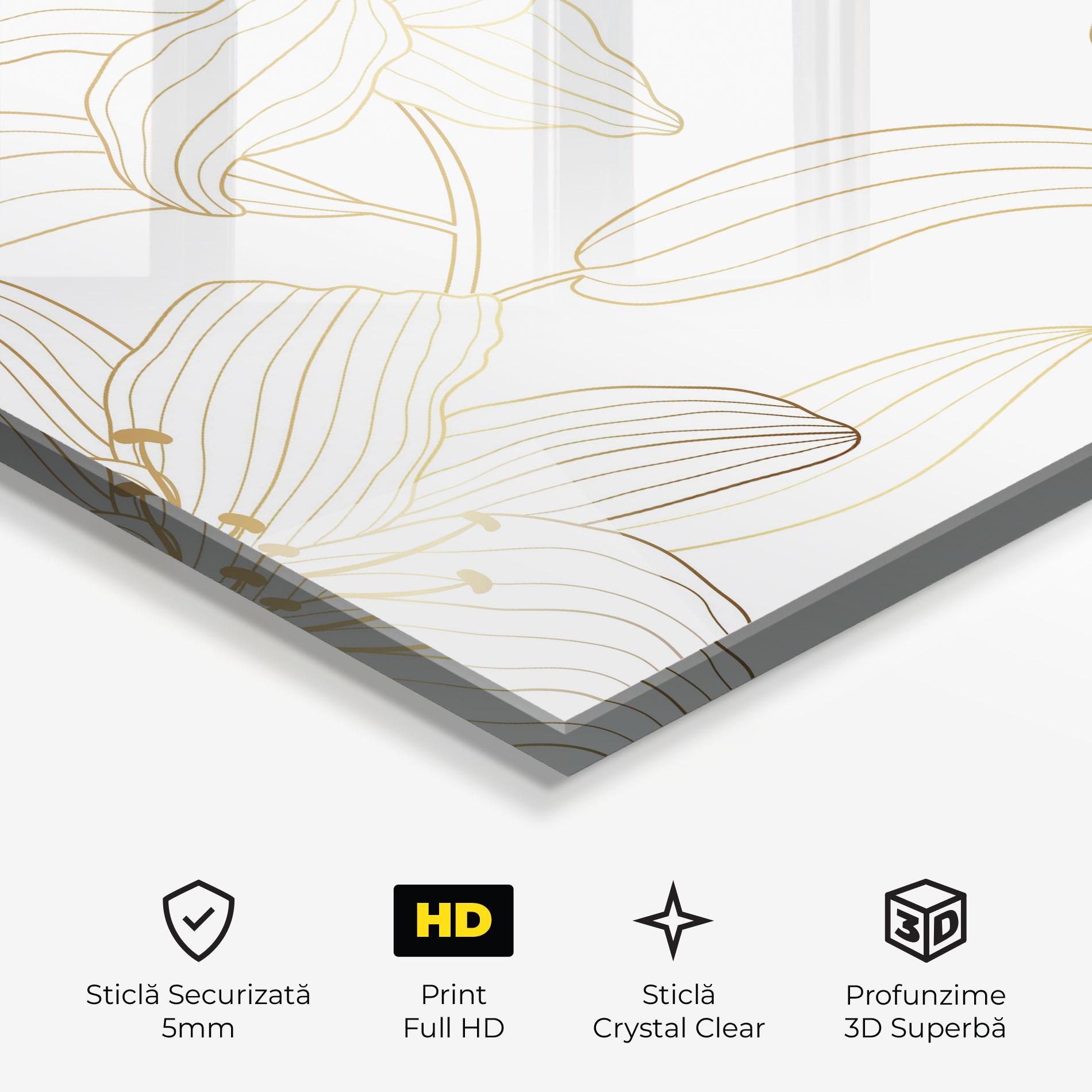 Tablou Sticla Luxury Golden Lily mockup 3