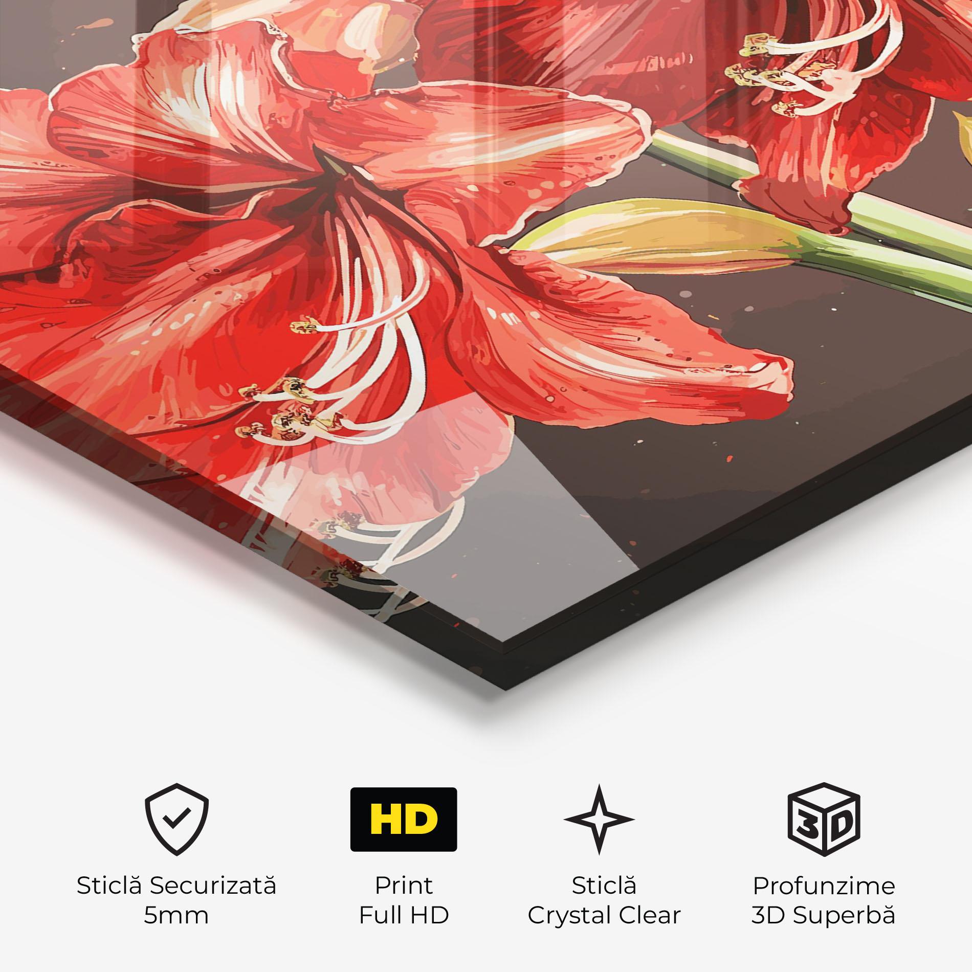 Tablou Sticla Orange Pretty Lily mockup 3
