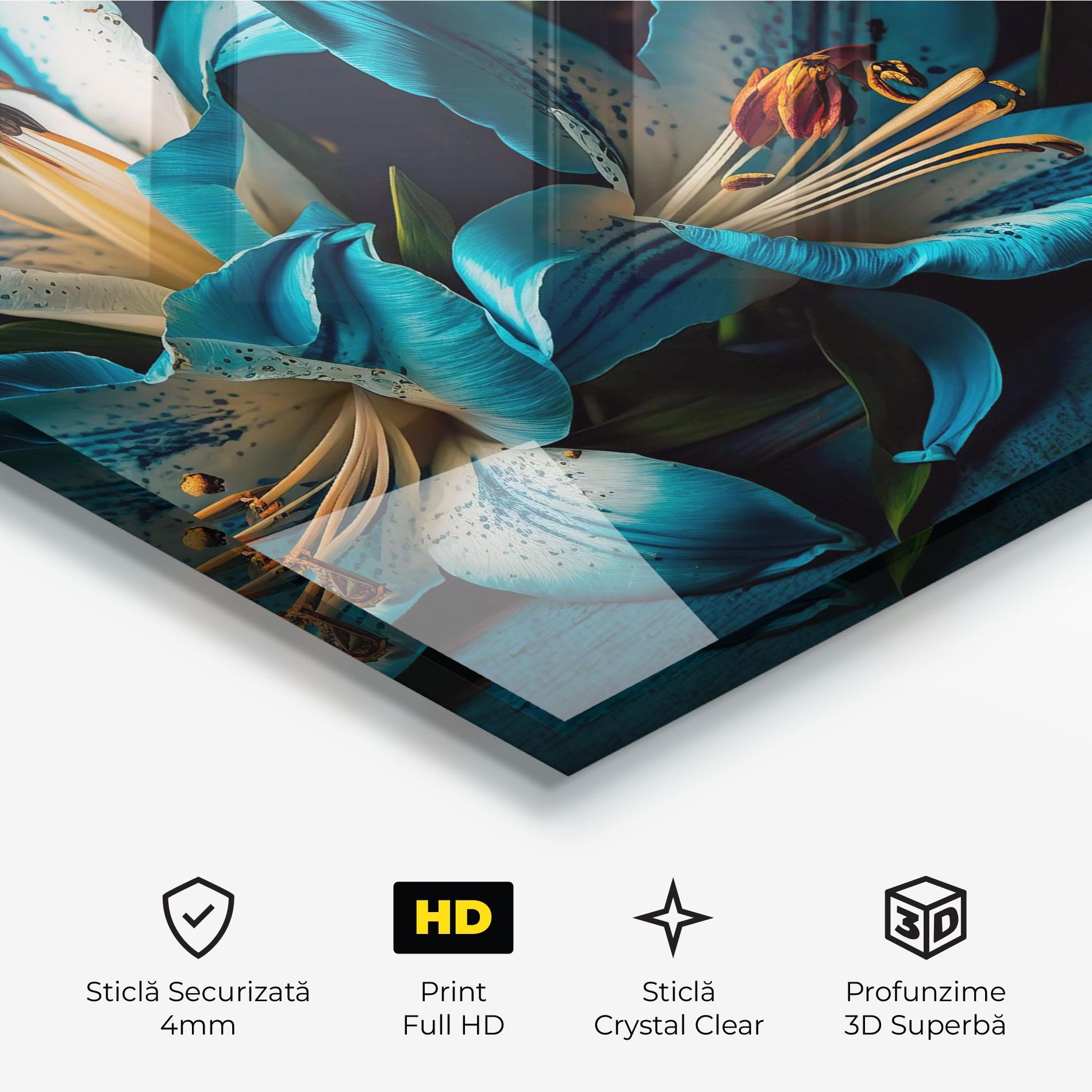 Tablou Sticla Blue Lily mockup 3