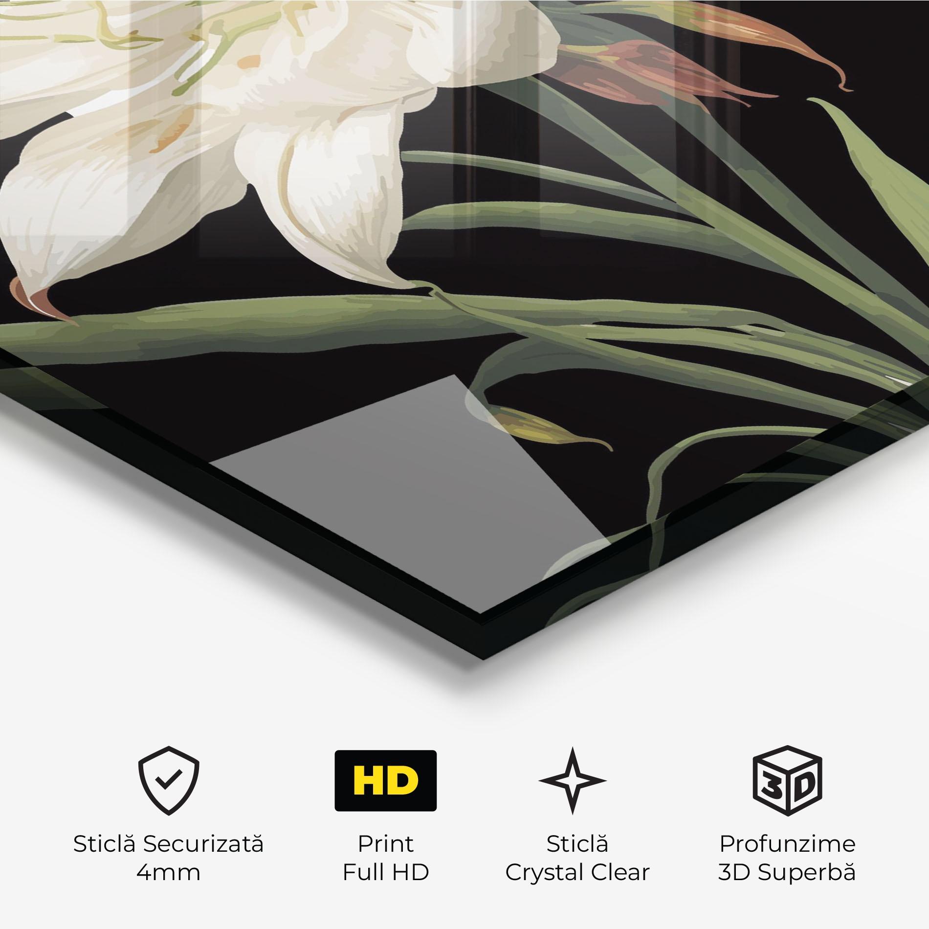 Tablou Sticla Columbia White Lily mockup 3