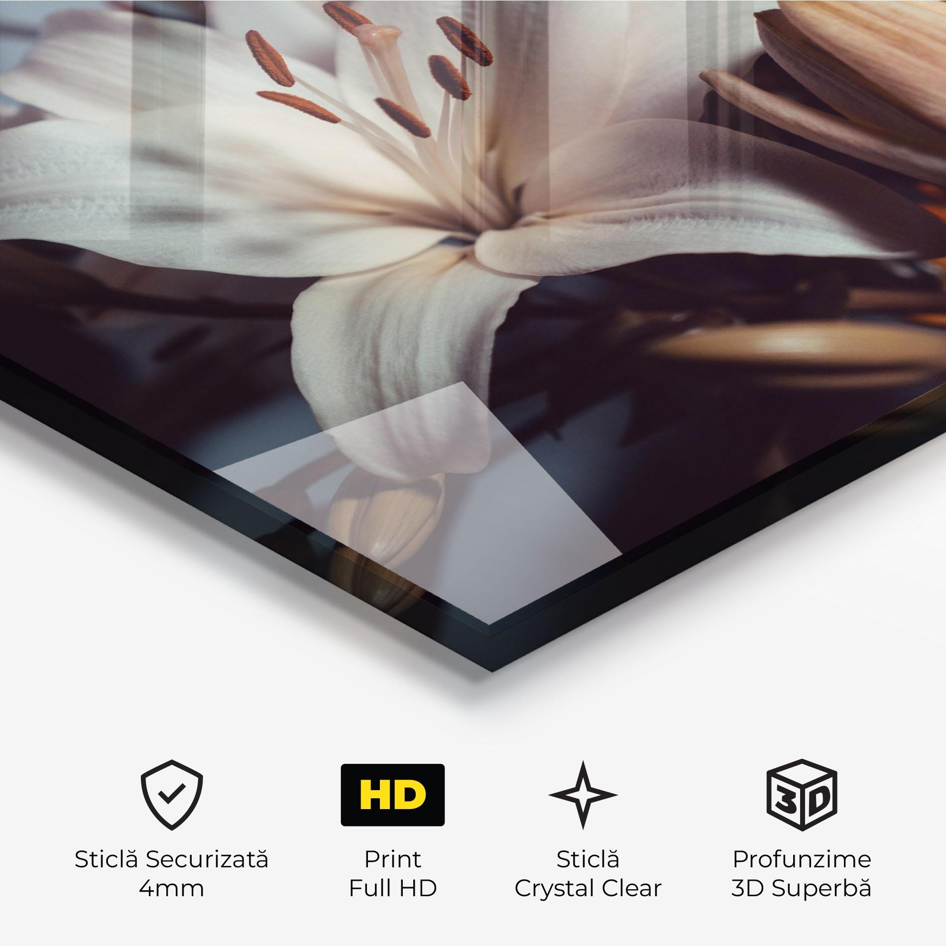Tablou Sticla Cream Lily mockup 3