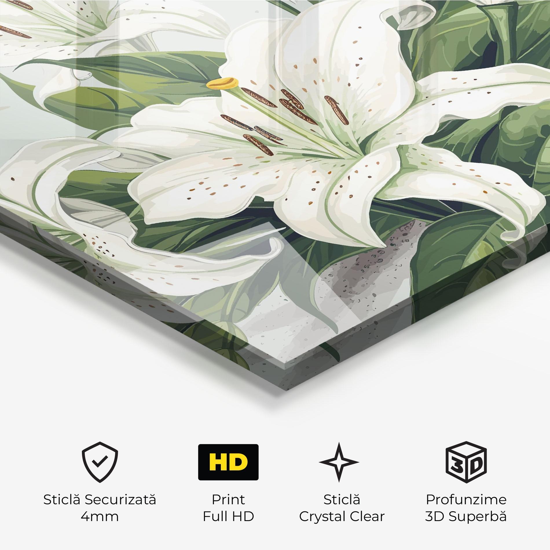 Tablou Sticla Light Lily Art mockup 3
