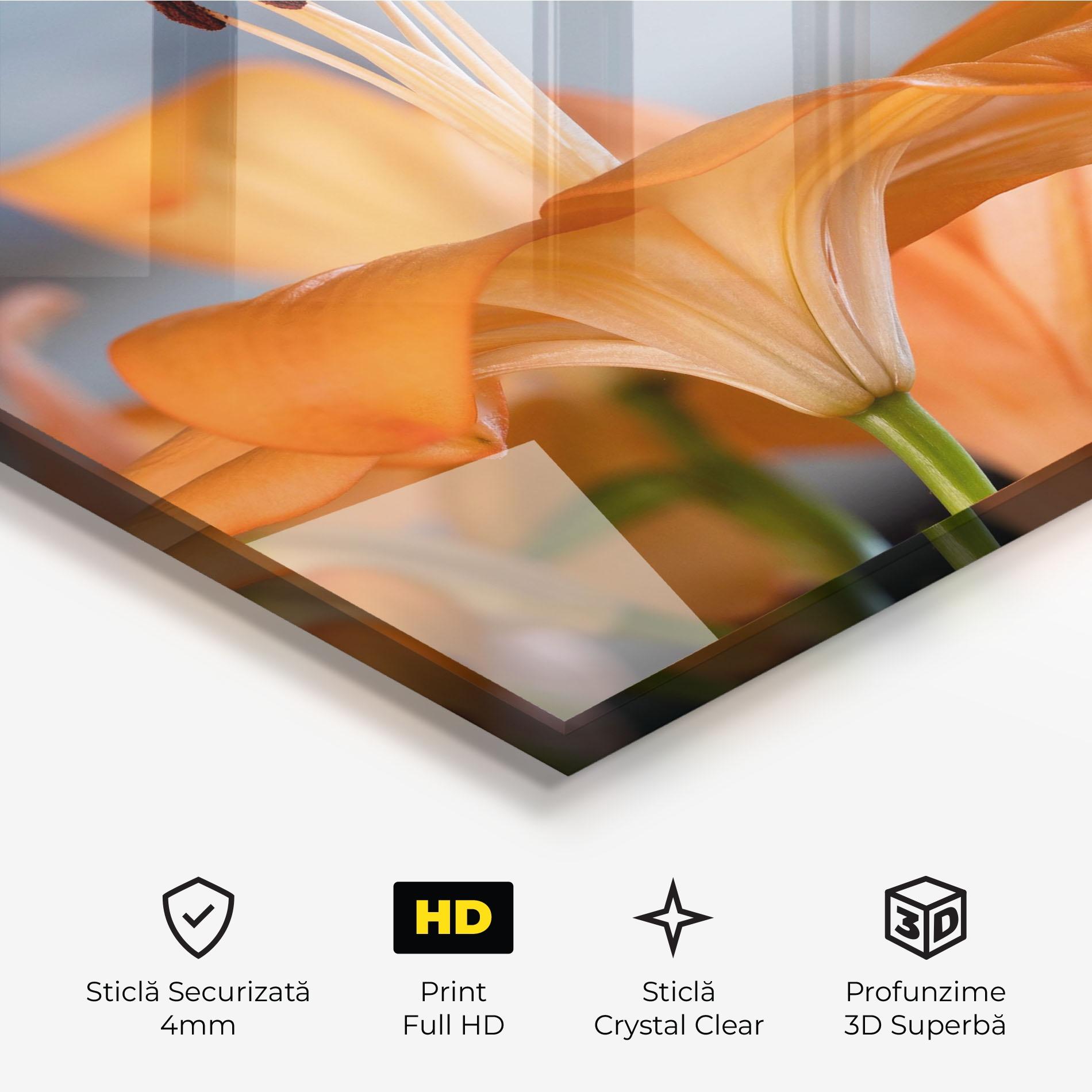 Tablou Sticla Open Orange Lily mockup 3