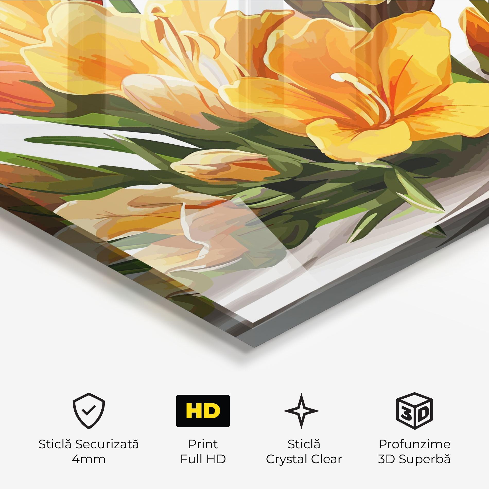 Tablou Sticla Orange Lily Art mockup 3