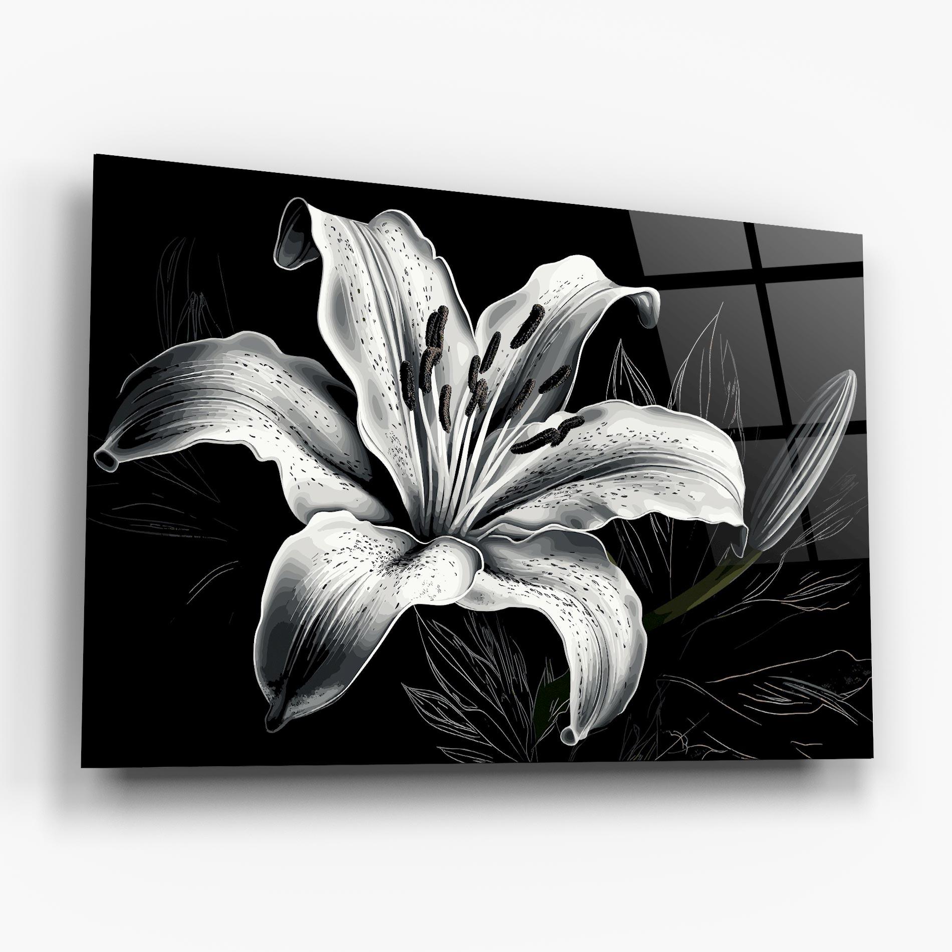 Tablou Sticla Artistic White Lily mockup 6