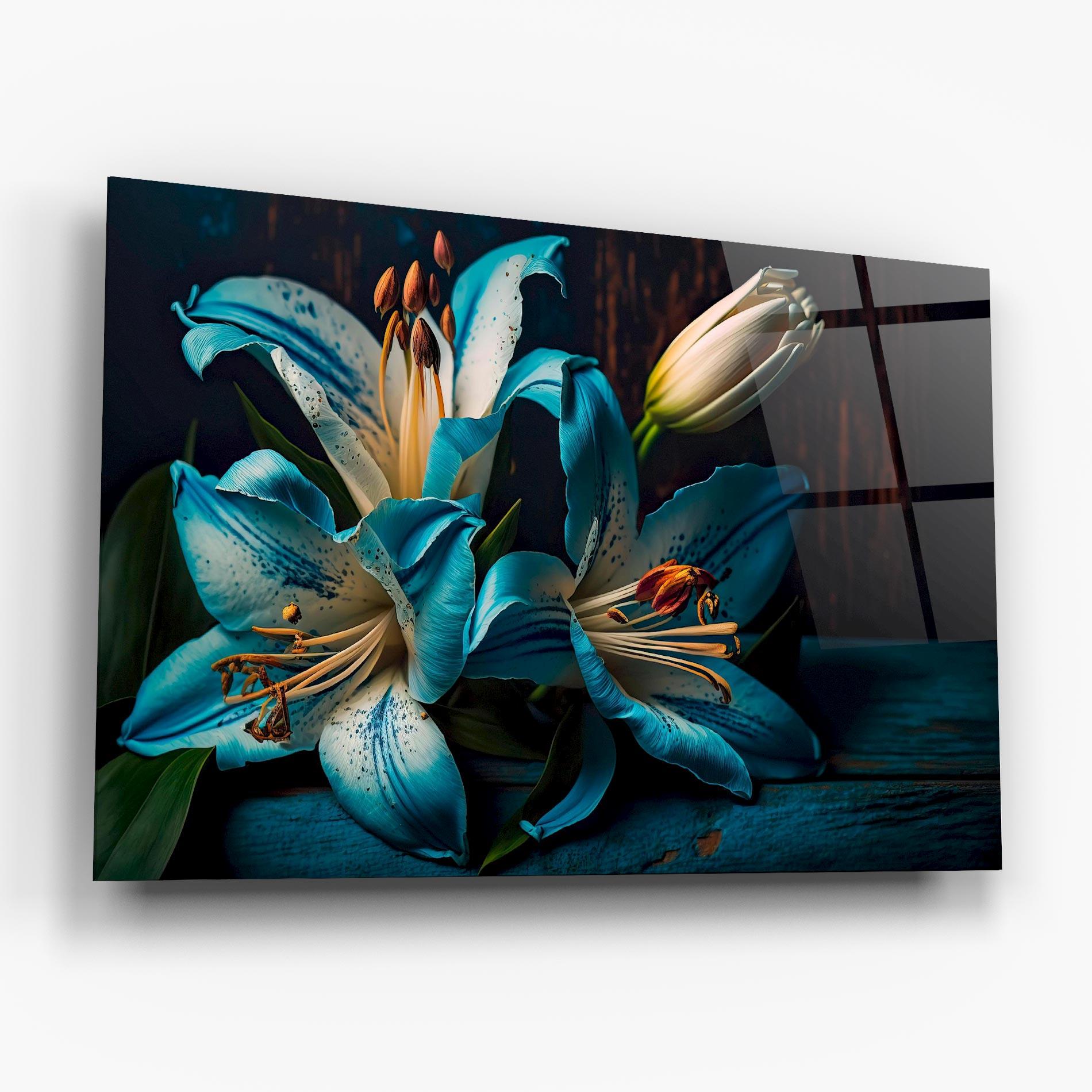 Tablou Sticla Blue Lily mockup 6