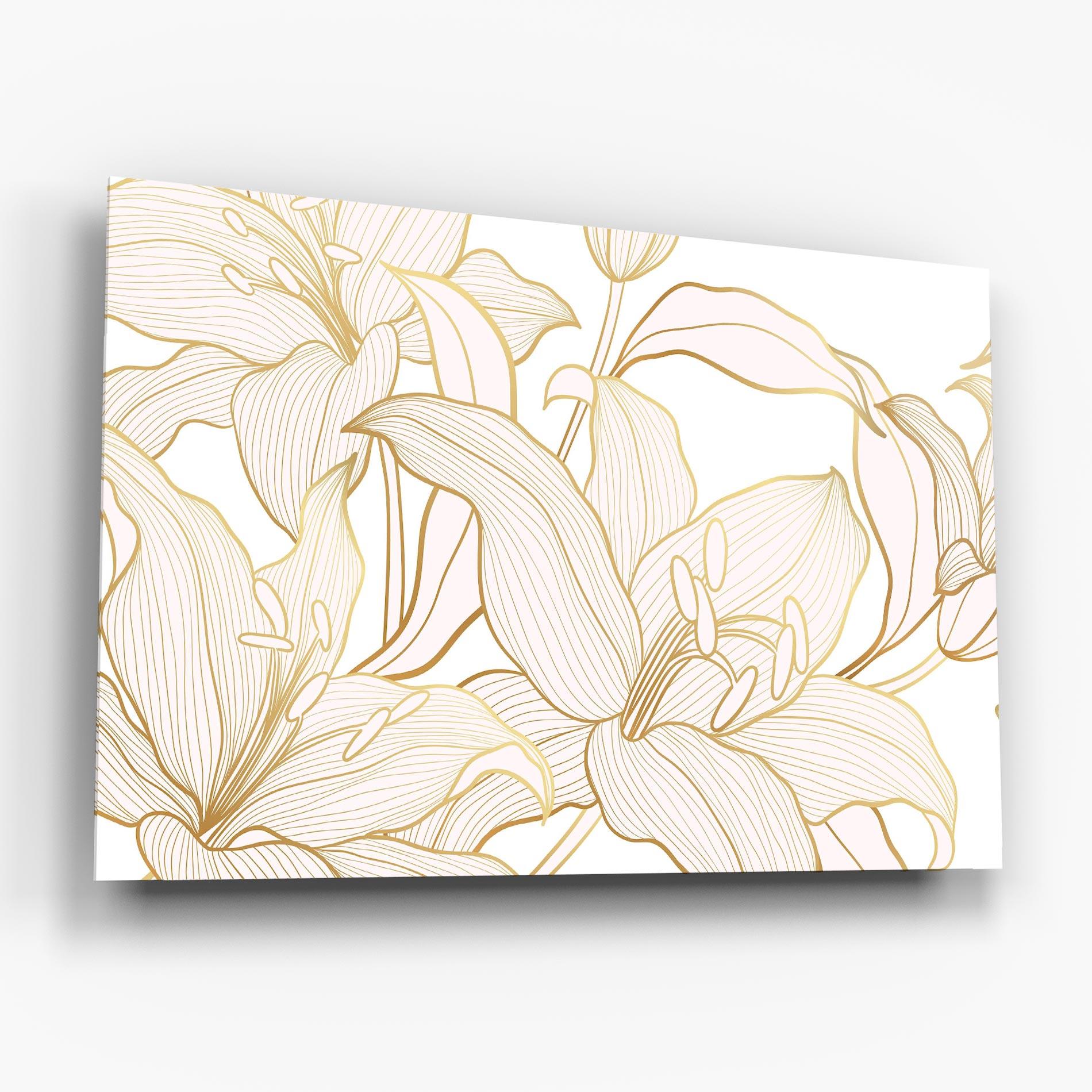 Tablou Sticla Gold Lily mockup 6