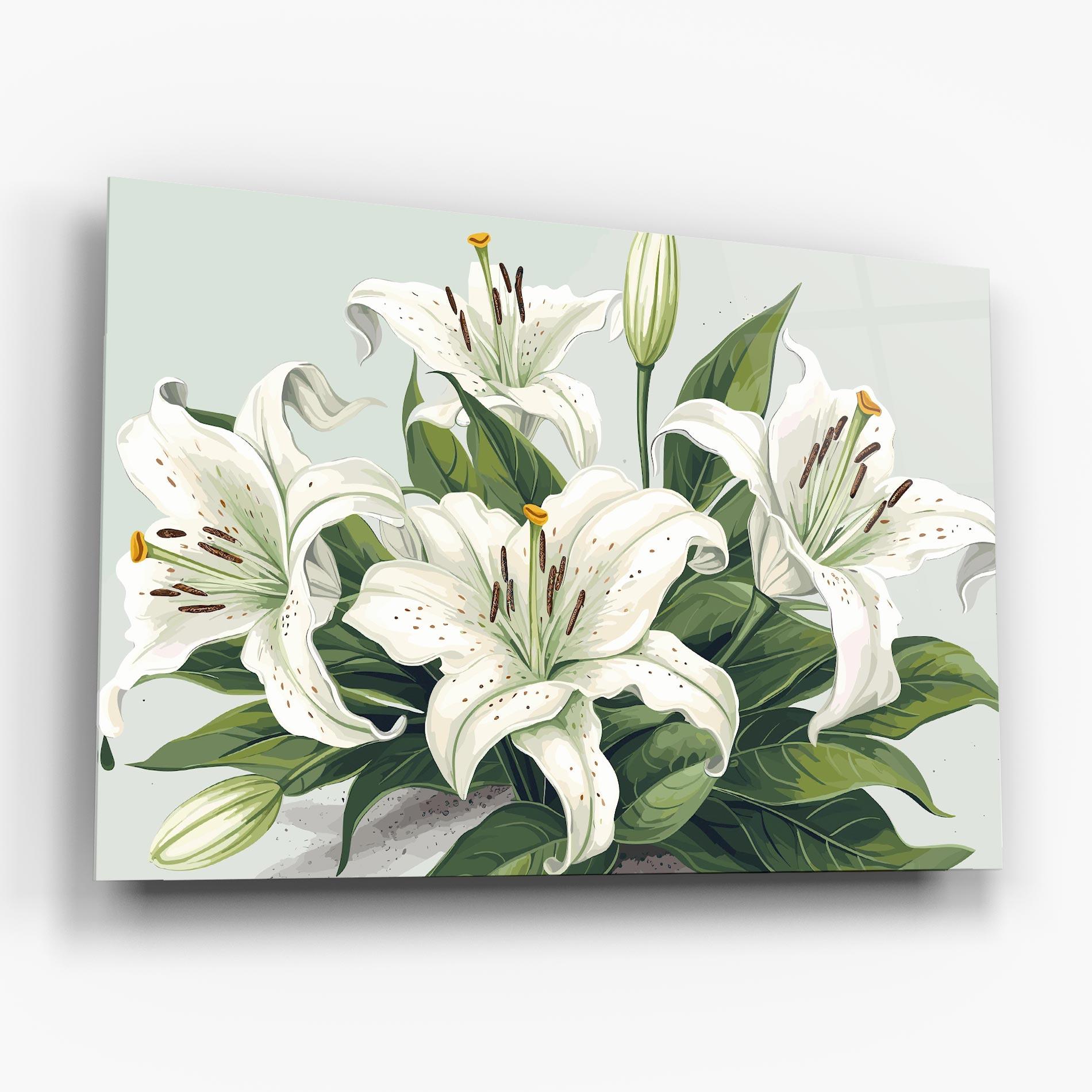 Tablou Sticla Light Lily Art mockup 6