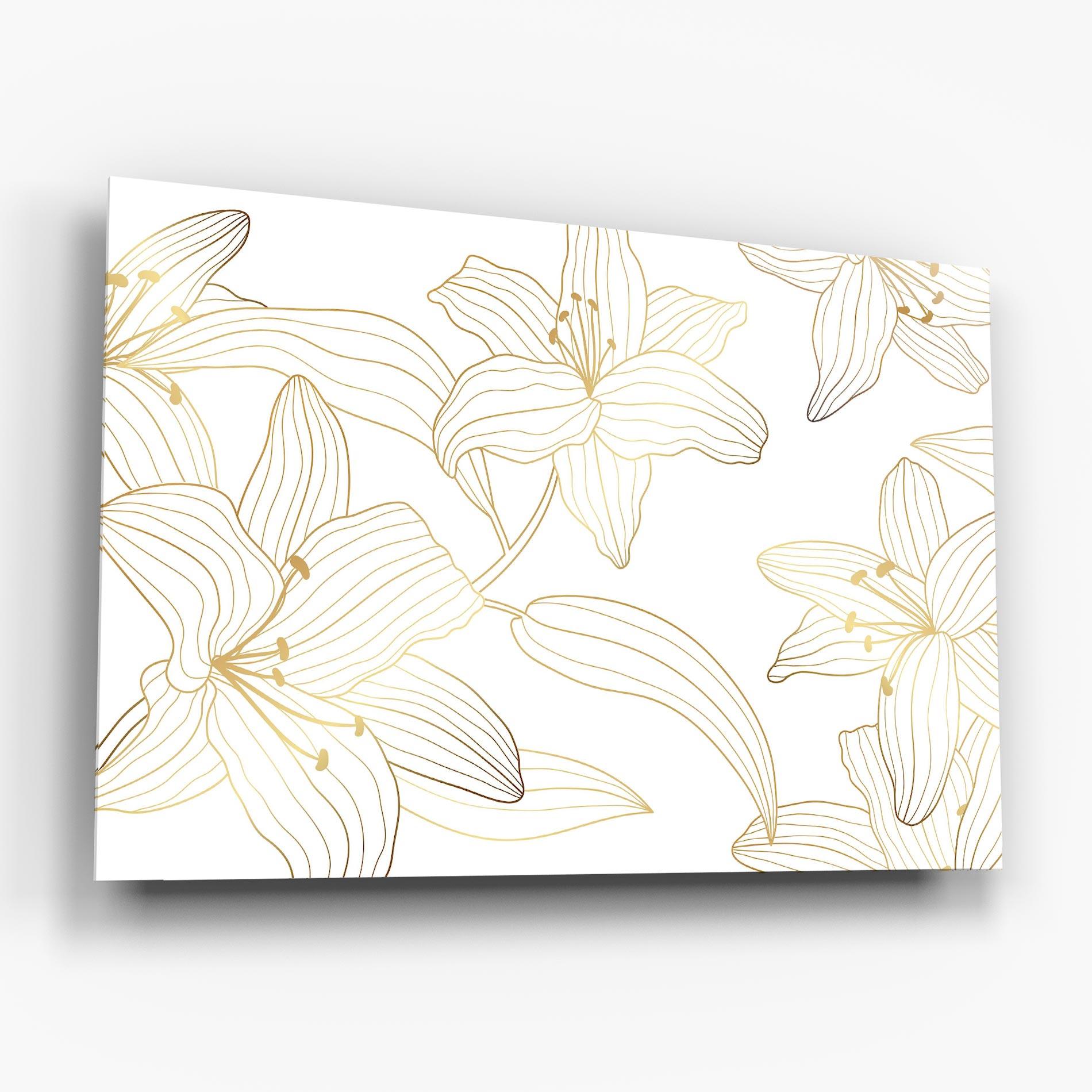 Tablou Sticla Luxury Golden Lily mockup 6