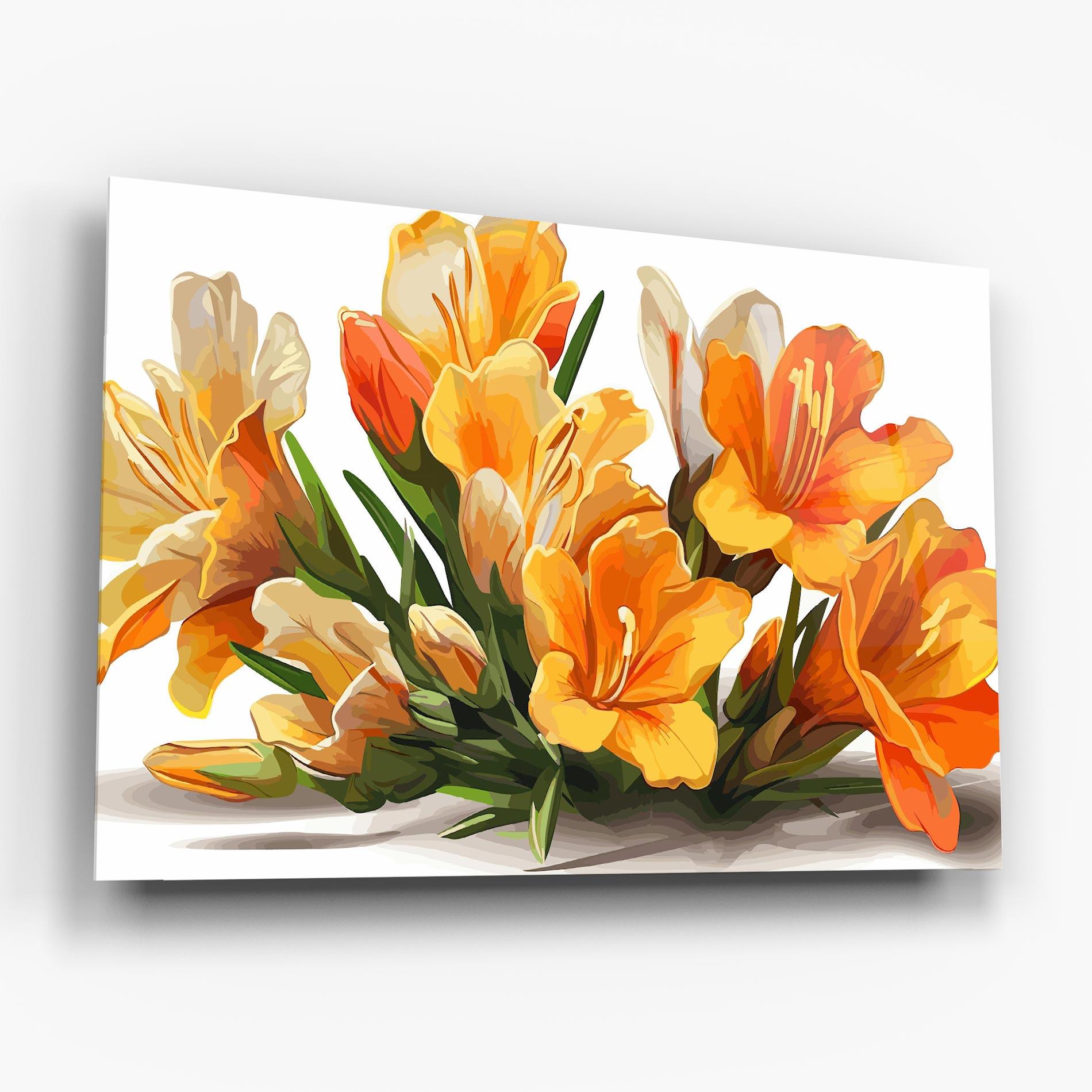 Tablou Sticla Orange Lily Art mockup 6