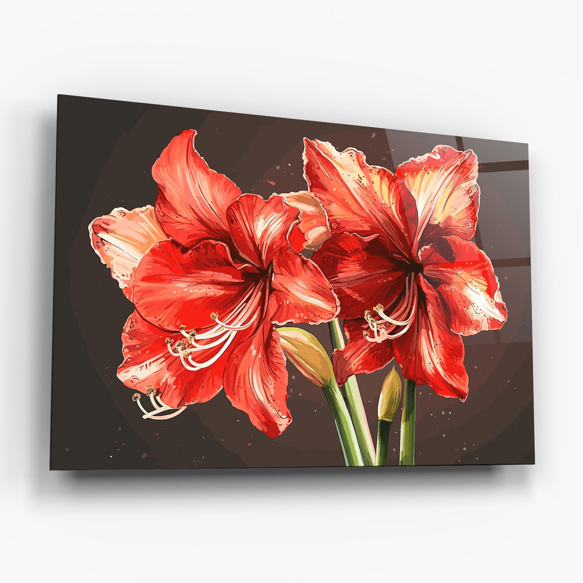 Tablou Sticla Orange Pretty Lily mockup 6
