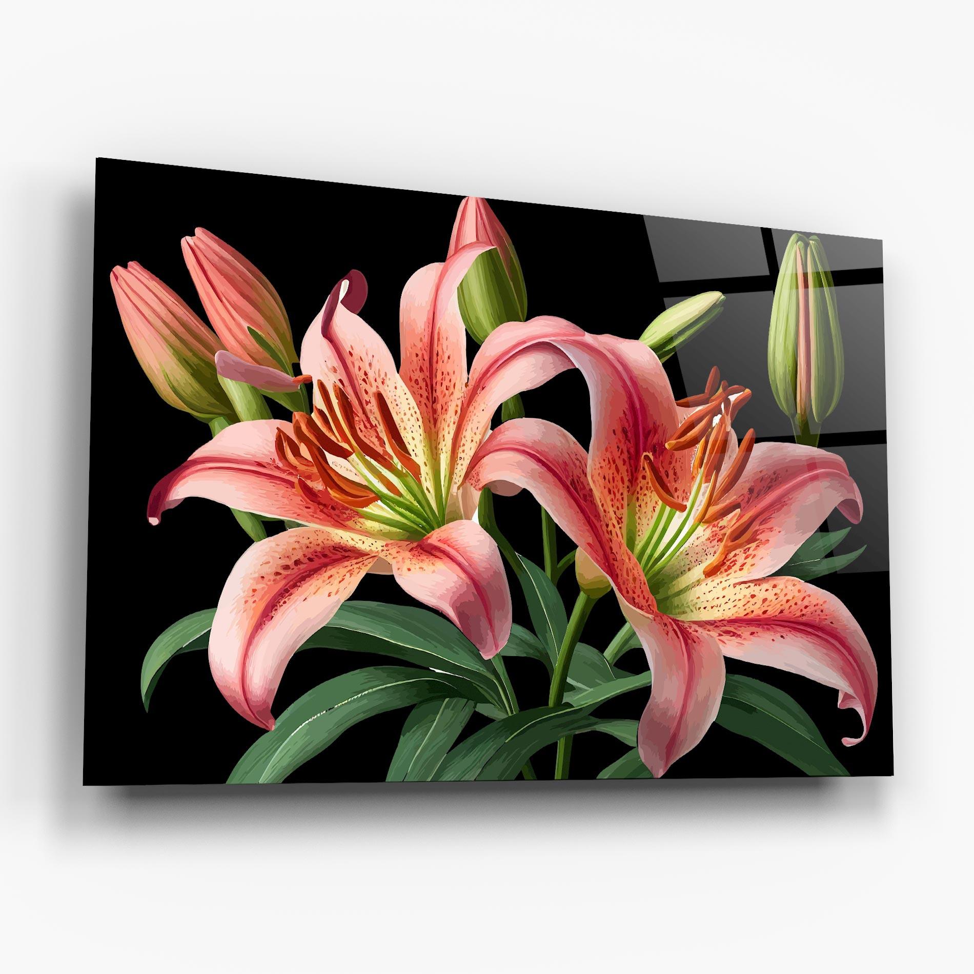Tablou Sticla Red Lily Art mockup 6