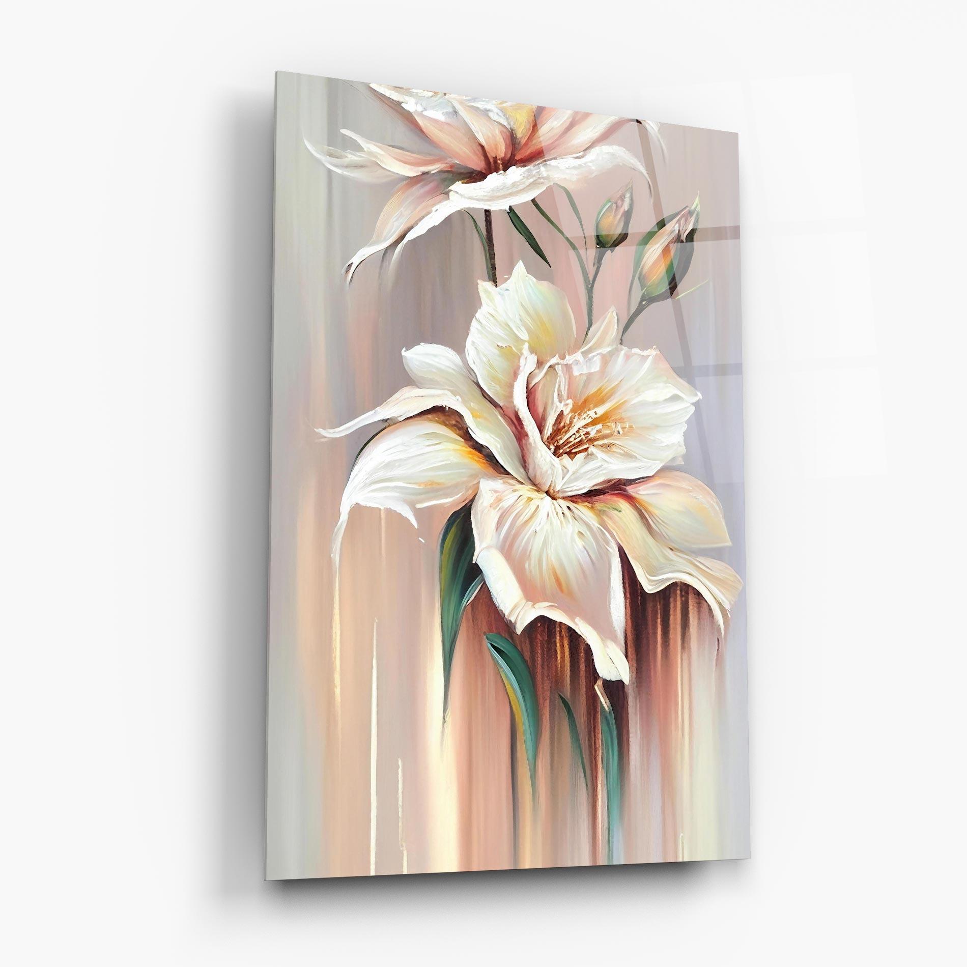 Tablou Sticla Abstract Lily Painting mockup 6