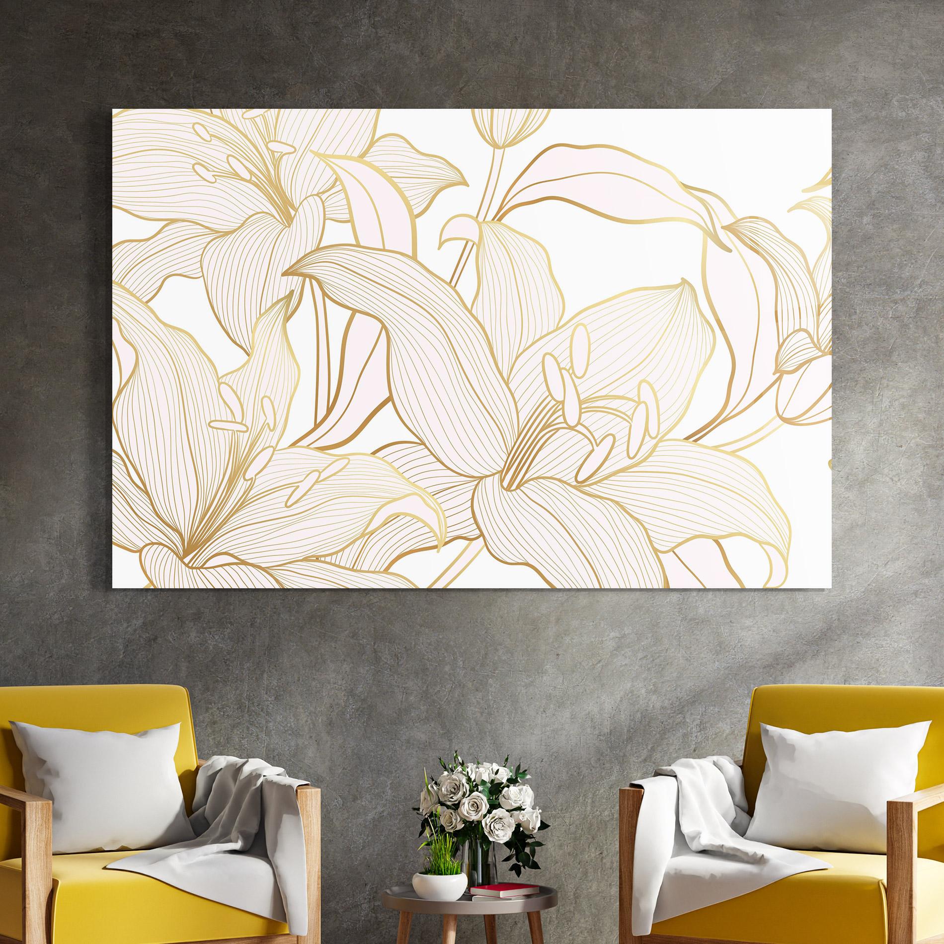 Tablou Sticla Gold Lily mockup 4