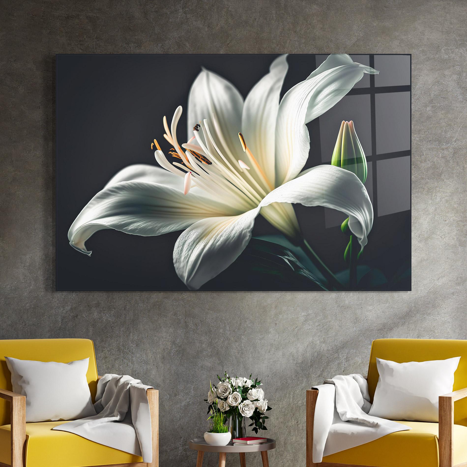 Tablou Sticla Light Grey Lily mockup 4