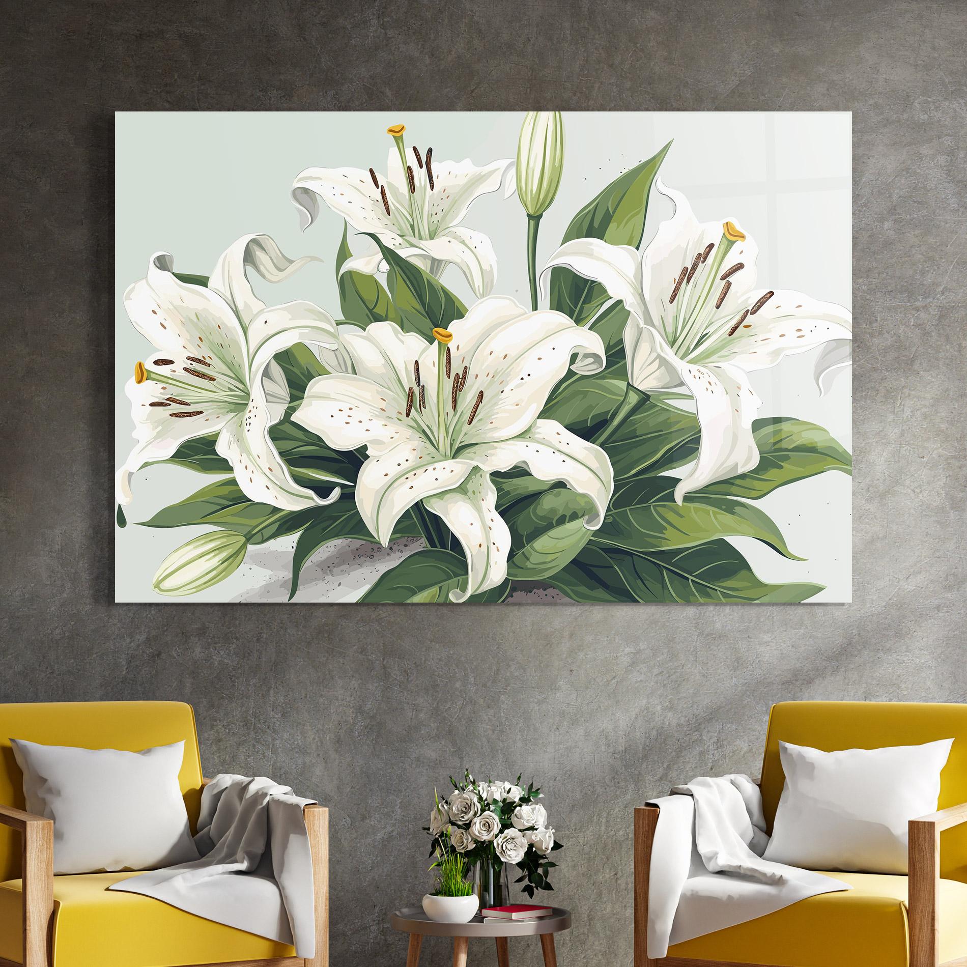 Tablou Sticla Light Lily Art mockup 4