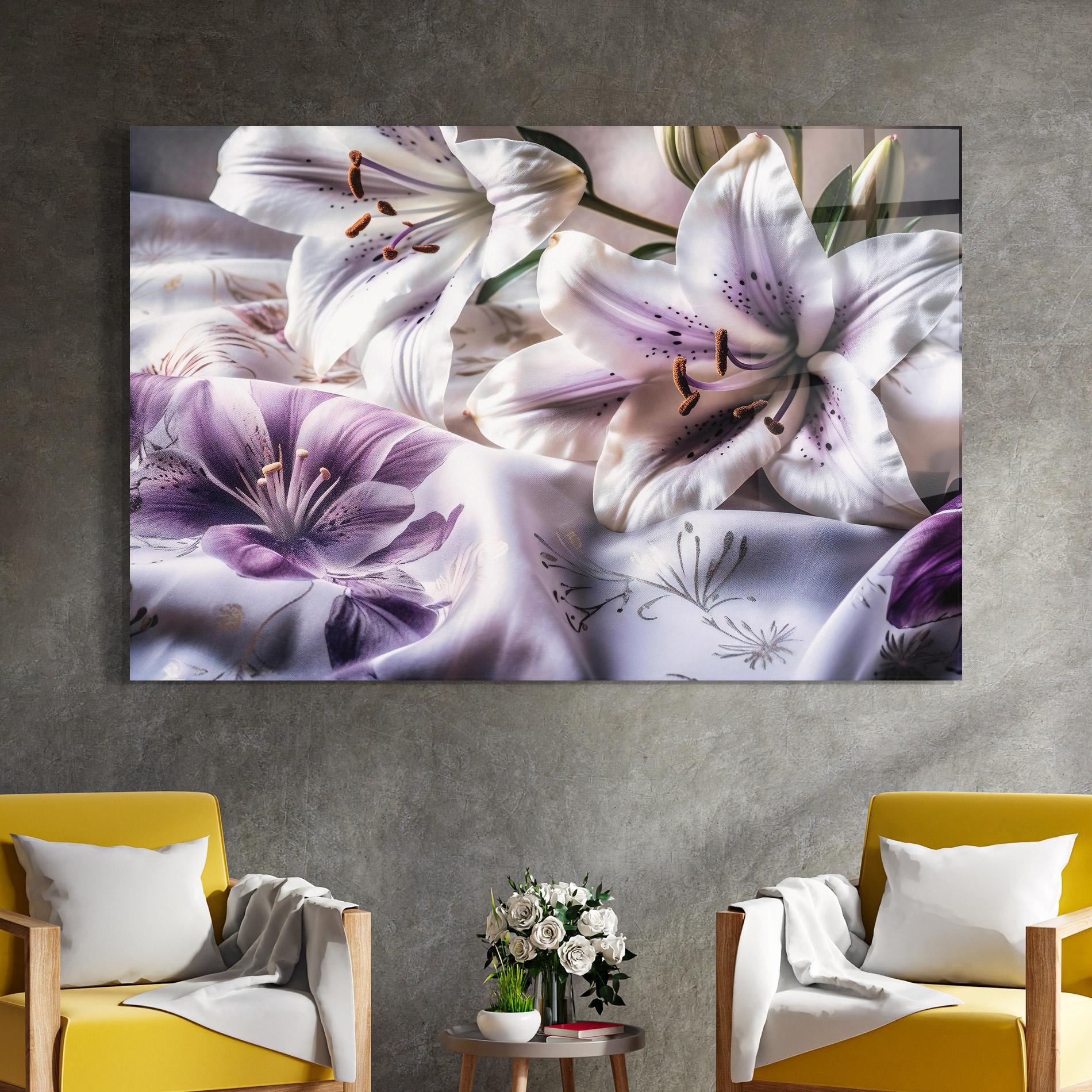 Tablou Sticla Light Purple Lily mockup 4