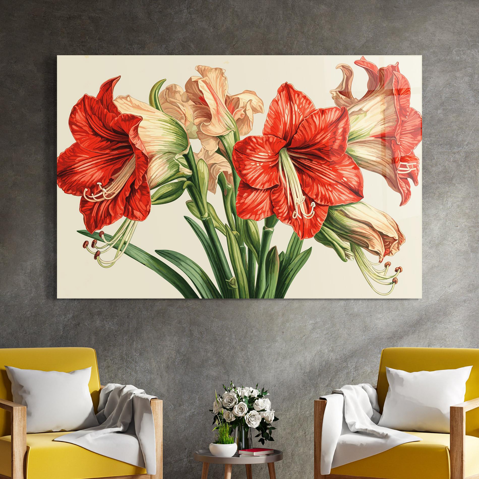 Tablou Sticla Orange Cream Lily mockup 4