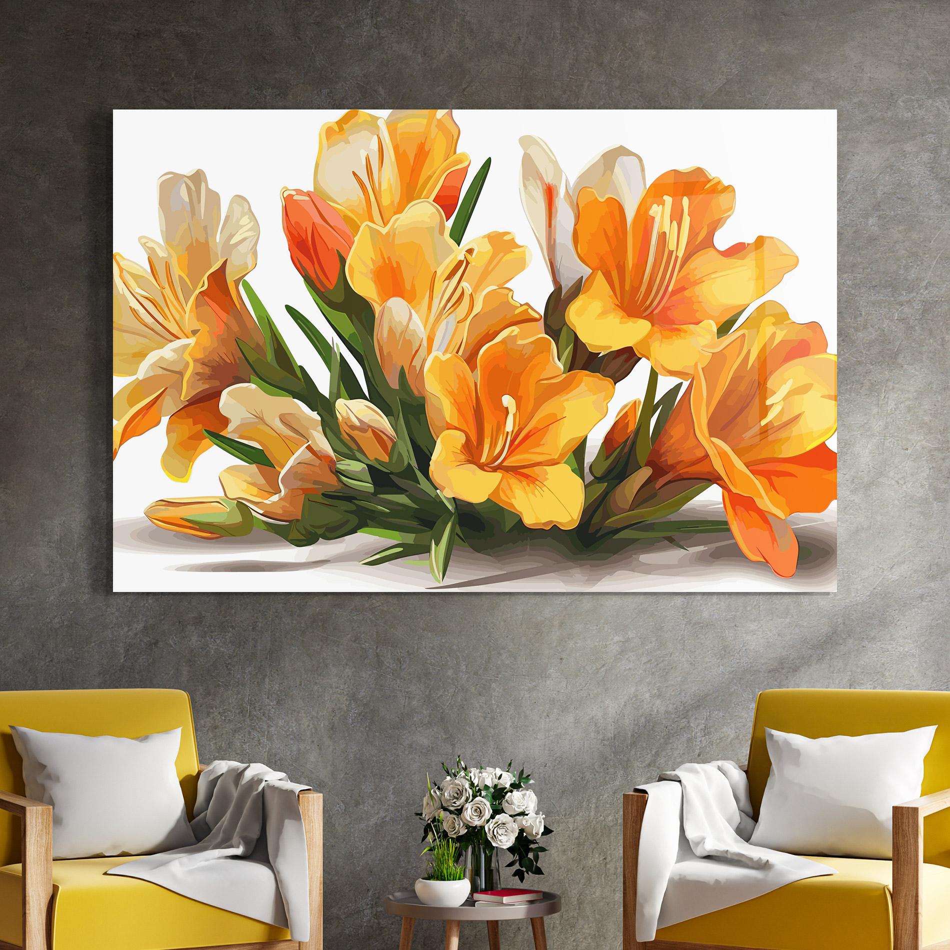 Tablou Sticla Orange Lily Art mockup 4