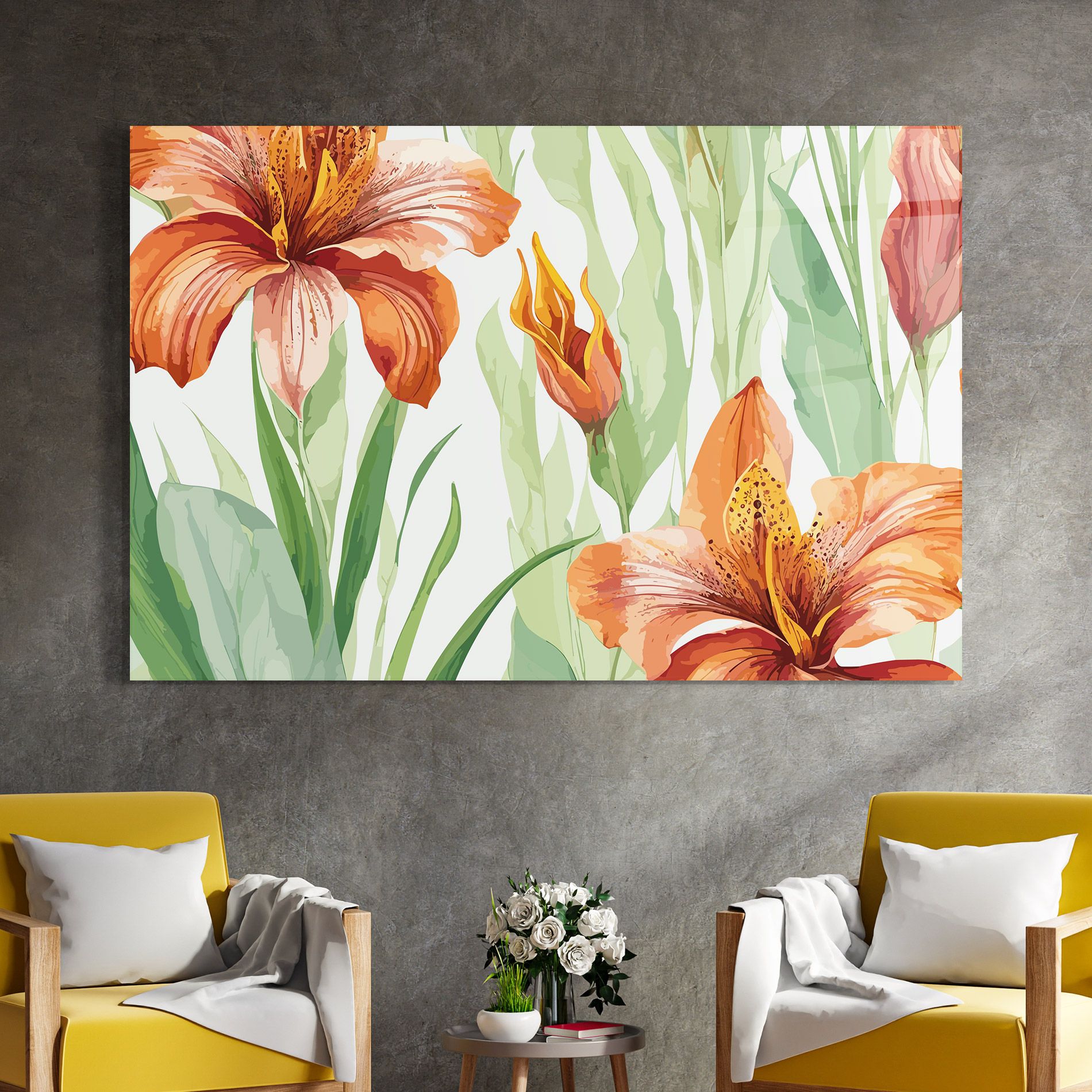 Orange Lily Floral mockup 4