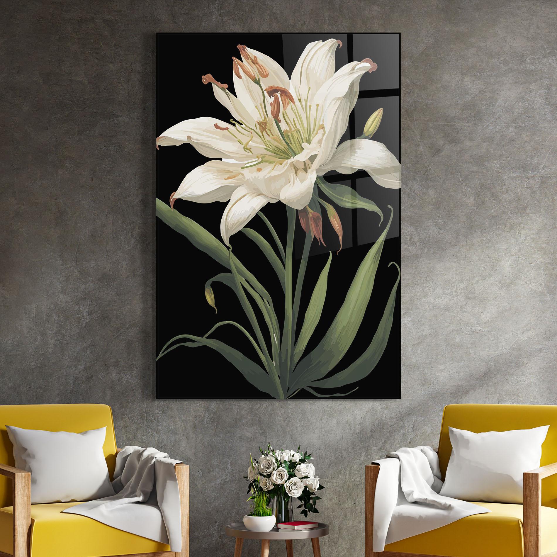 Tablou Sticla Columbia White Lily mockup 4