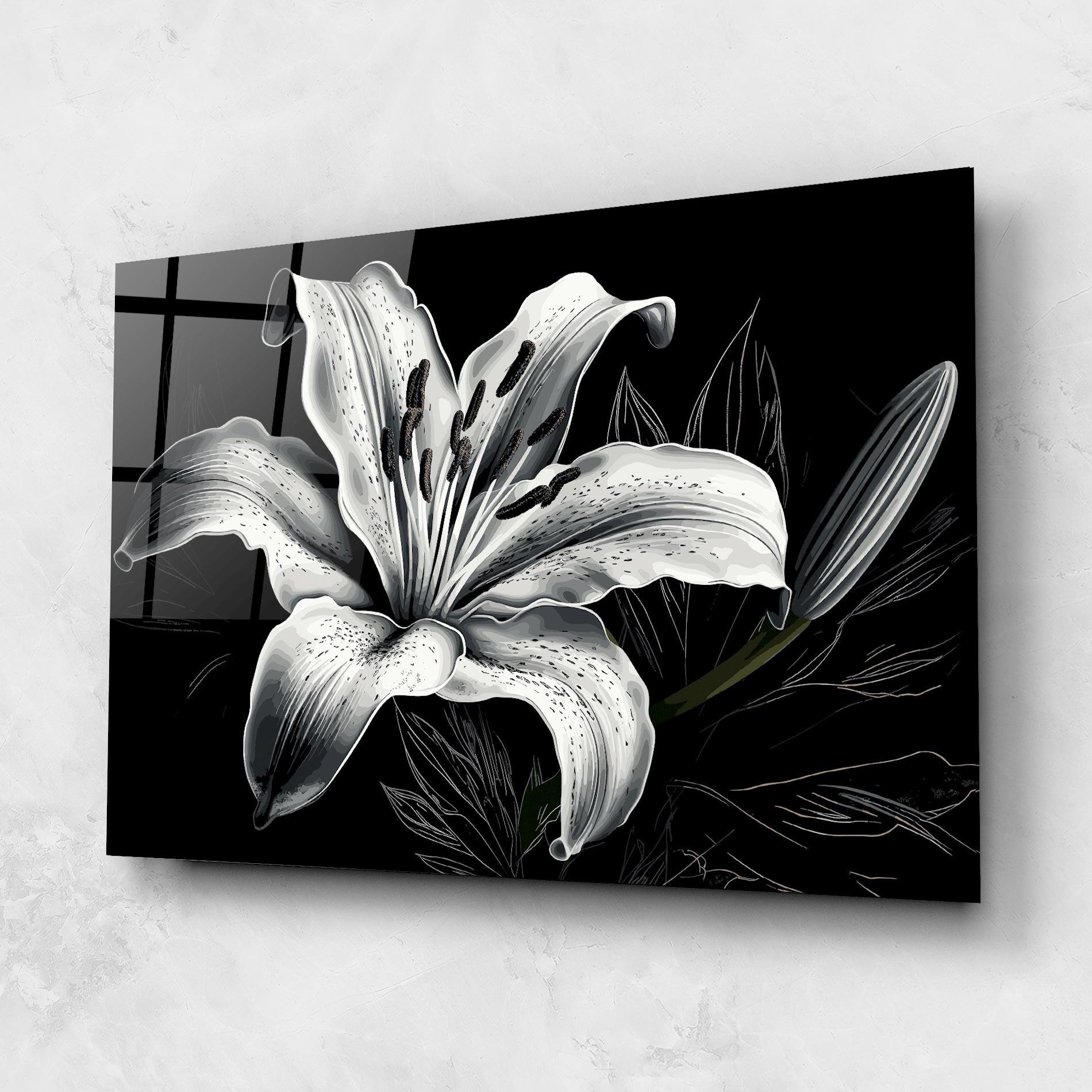 Tablou Sticla Artistic White Lily mockup 1