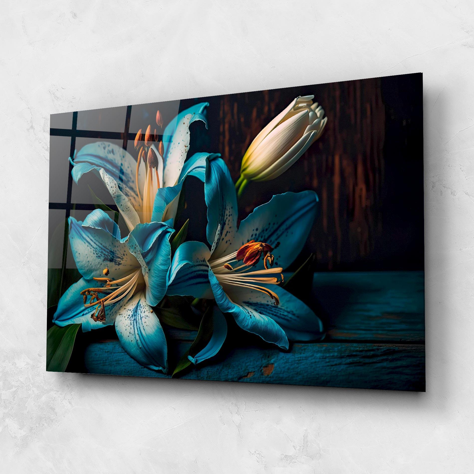 Tablou Sticla Blue Lily mockup 1