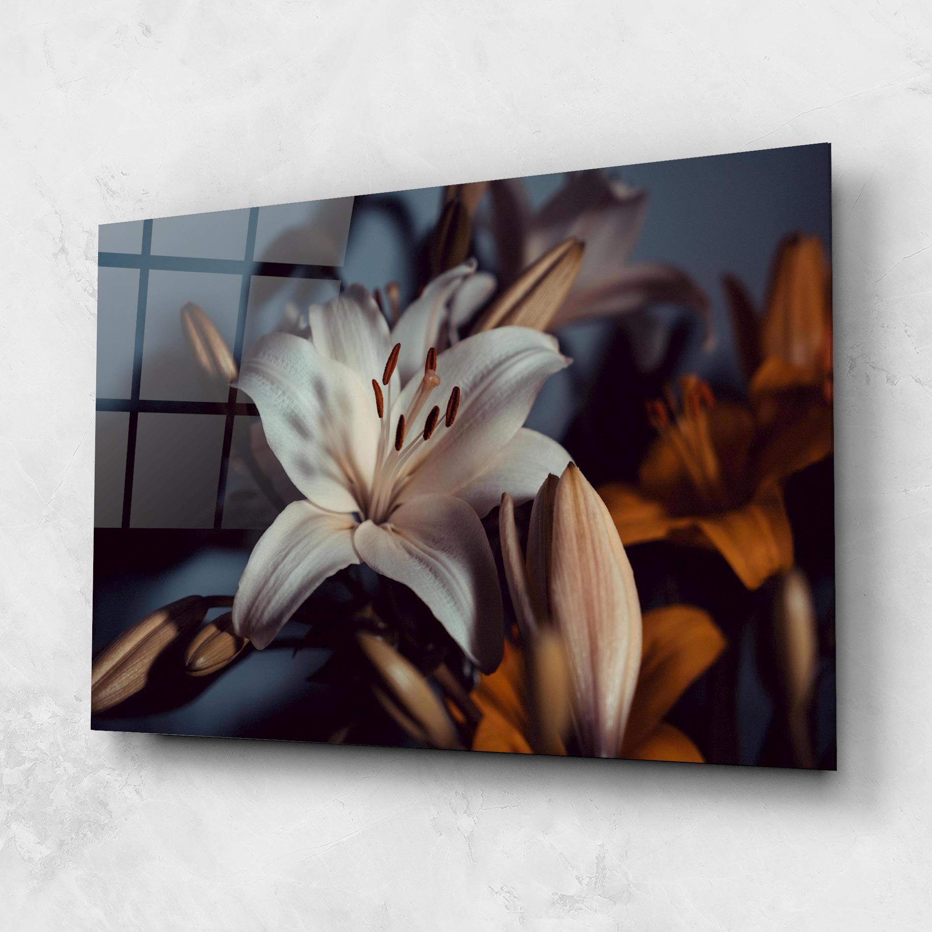 Tablou Sticla Cream Lily mockup 1