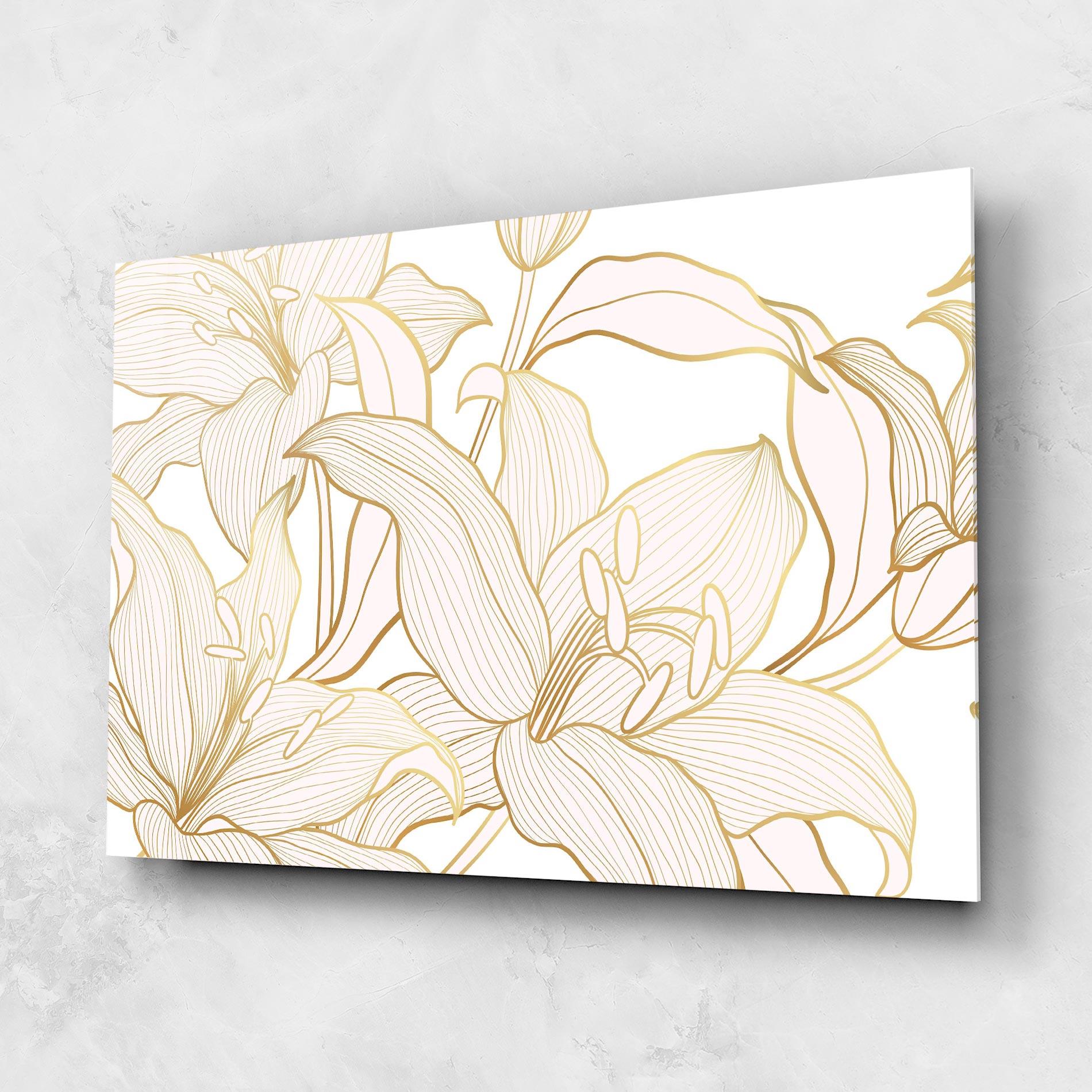 Tablou Sticla Gold Lily mockup 1
