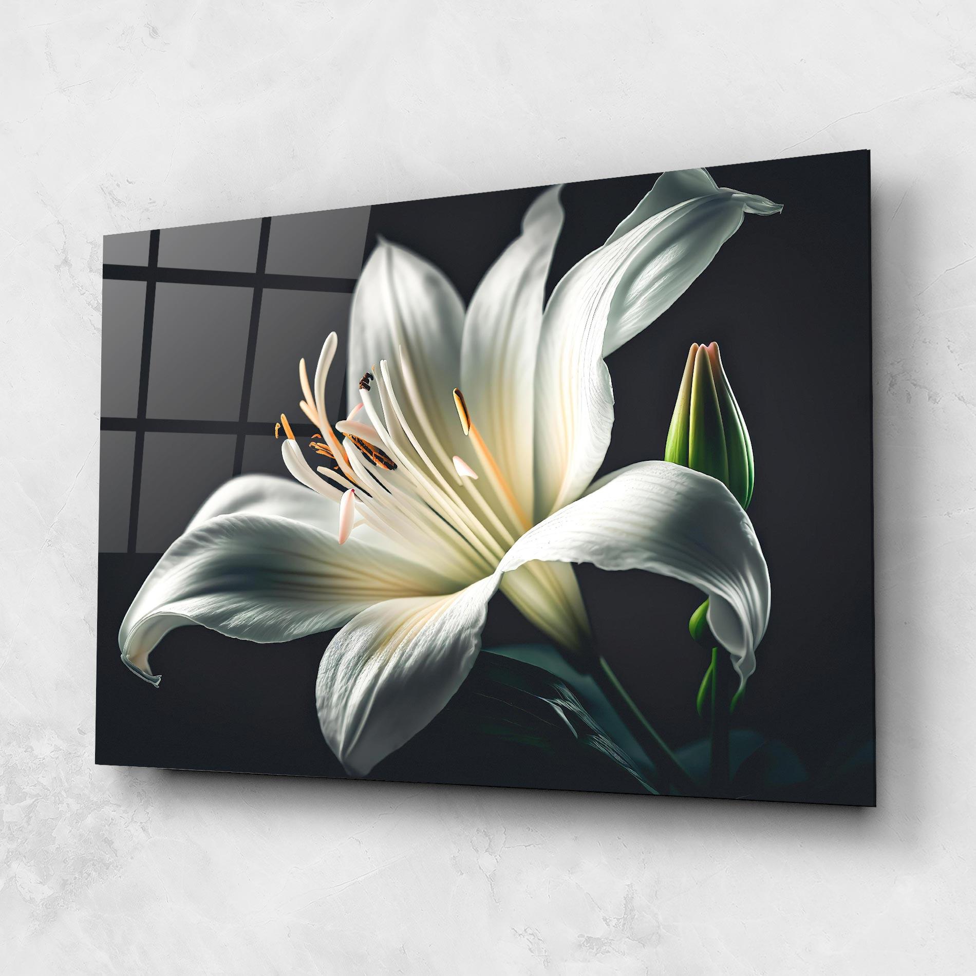 Tablou Sticla Light Grey Lily mockup 1
