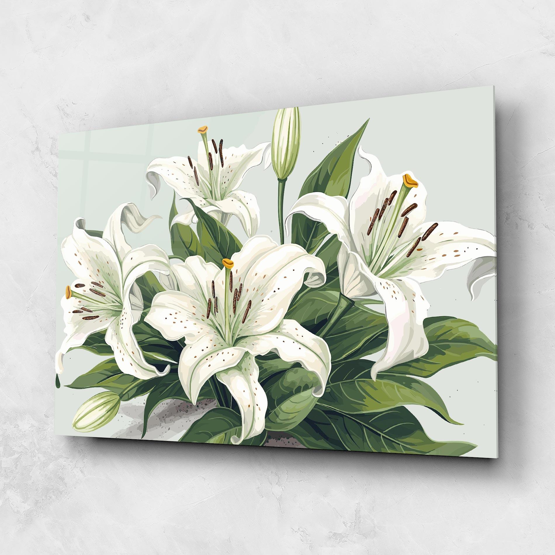 Tablou Sticla Light Lily Art mockup 1