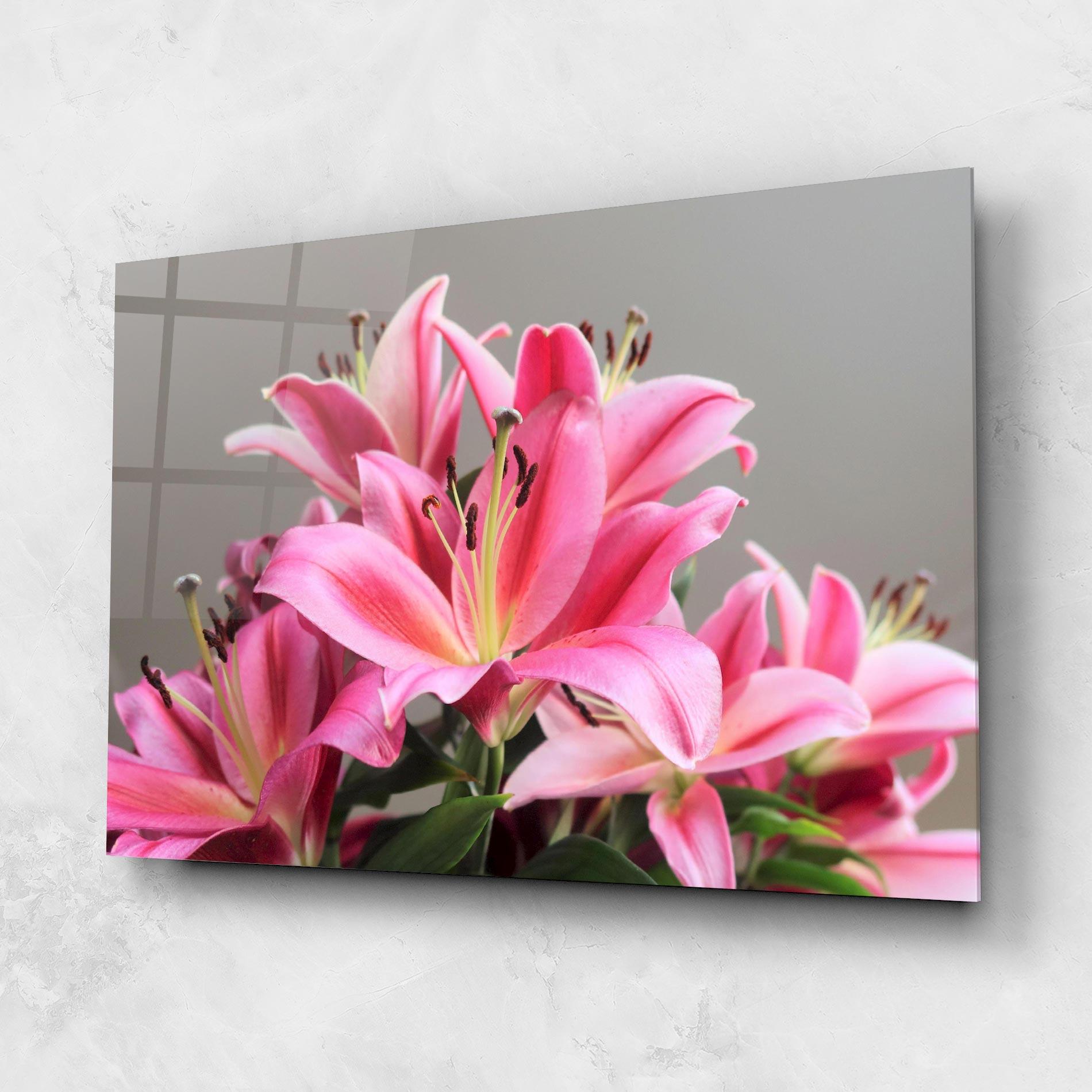 Tablou Sticla Light Pink Lily View mockup 1
