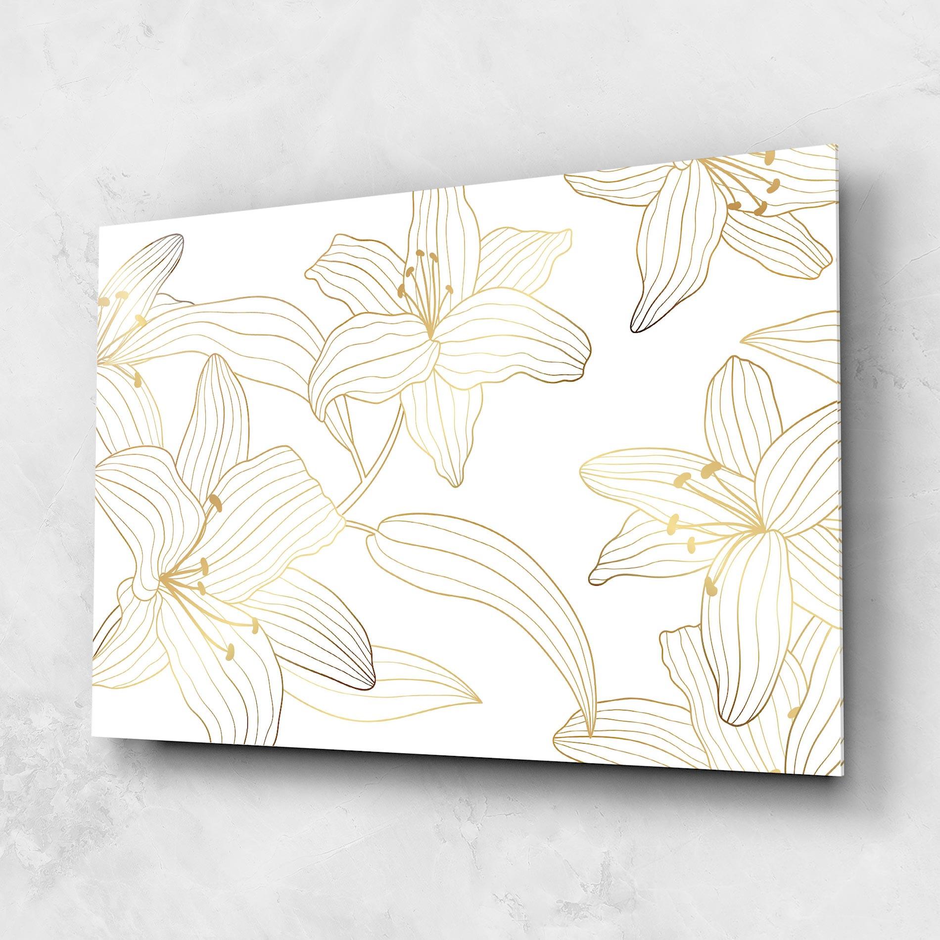 Tablou Sticla Luxury Golden Lily mockup 1
