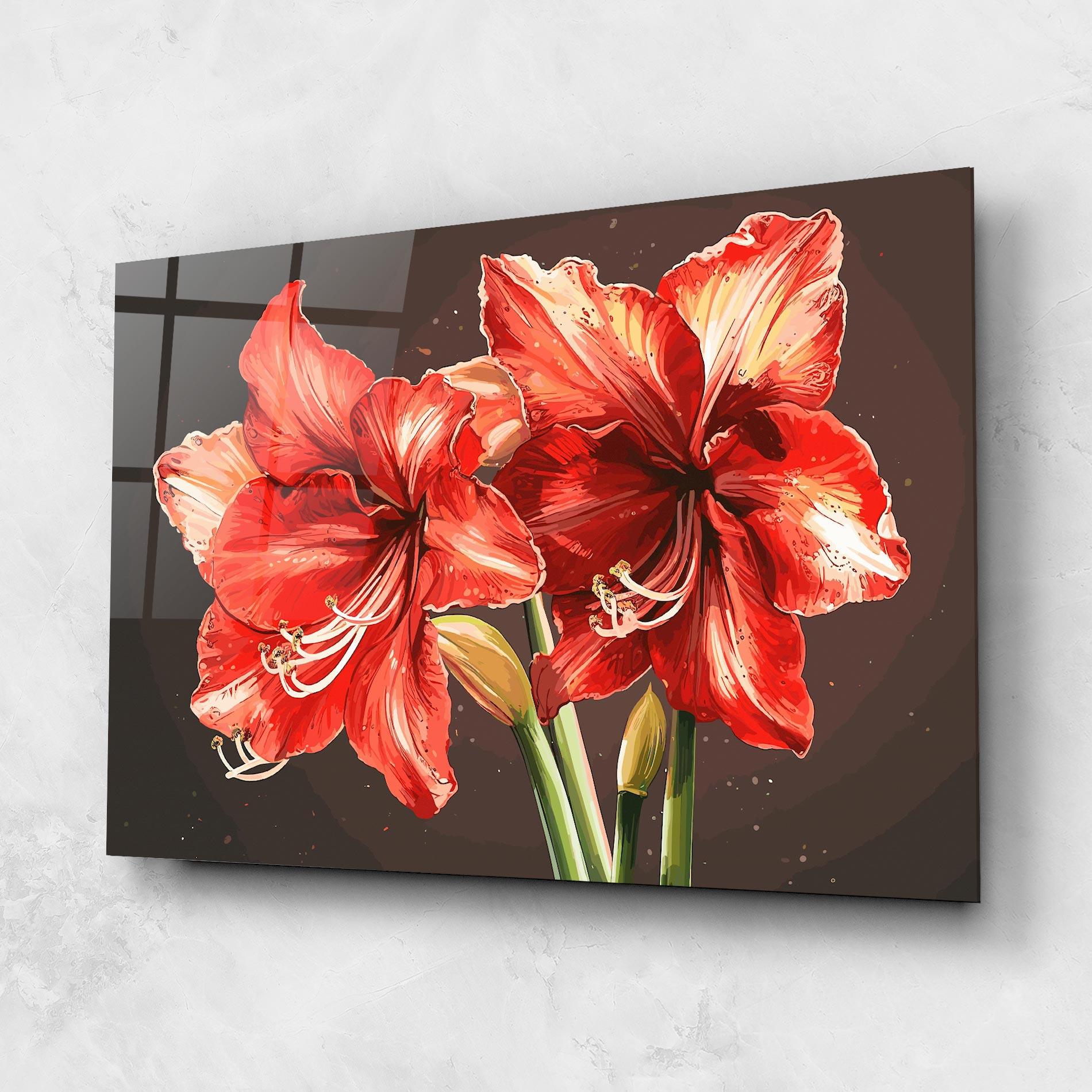 Tablou Sticla Orange Pretty Lily mockup 1