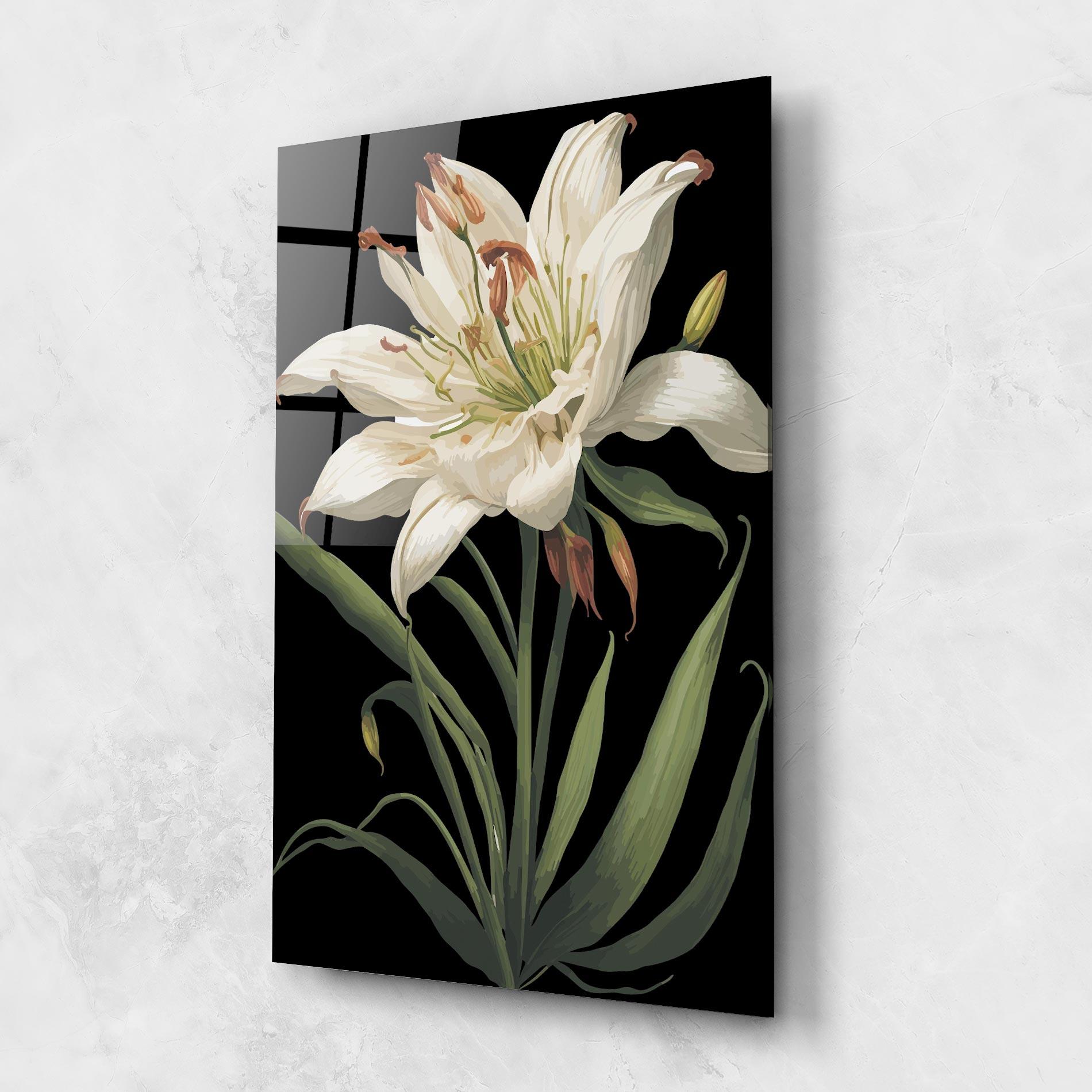 Tablou Sticla Columbia White Lily mockup 1