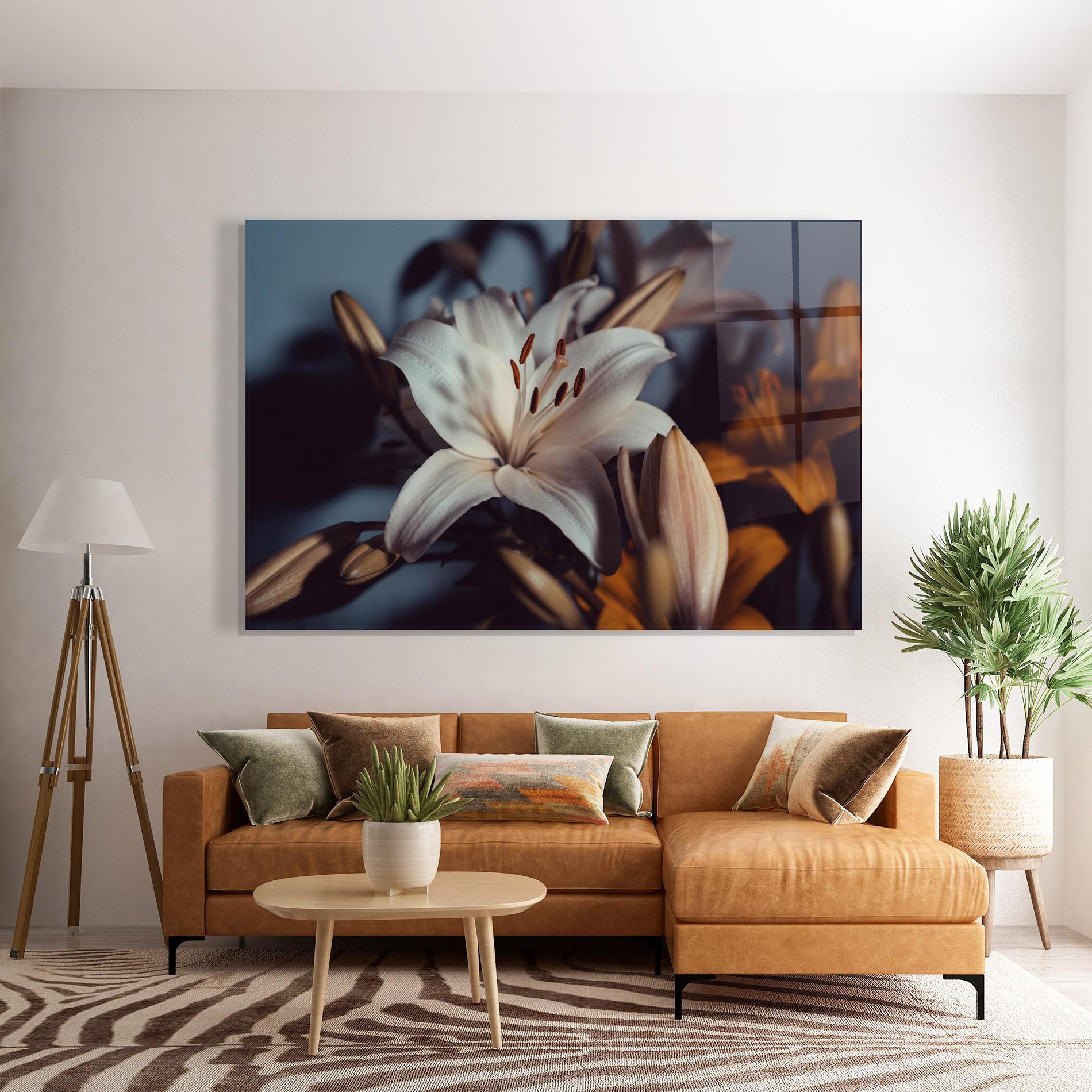 Tablou Sticla Cream Lily mockup 7