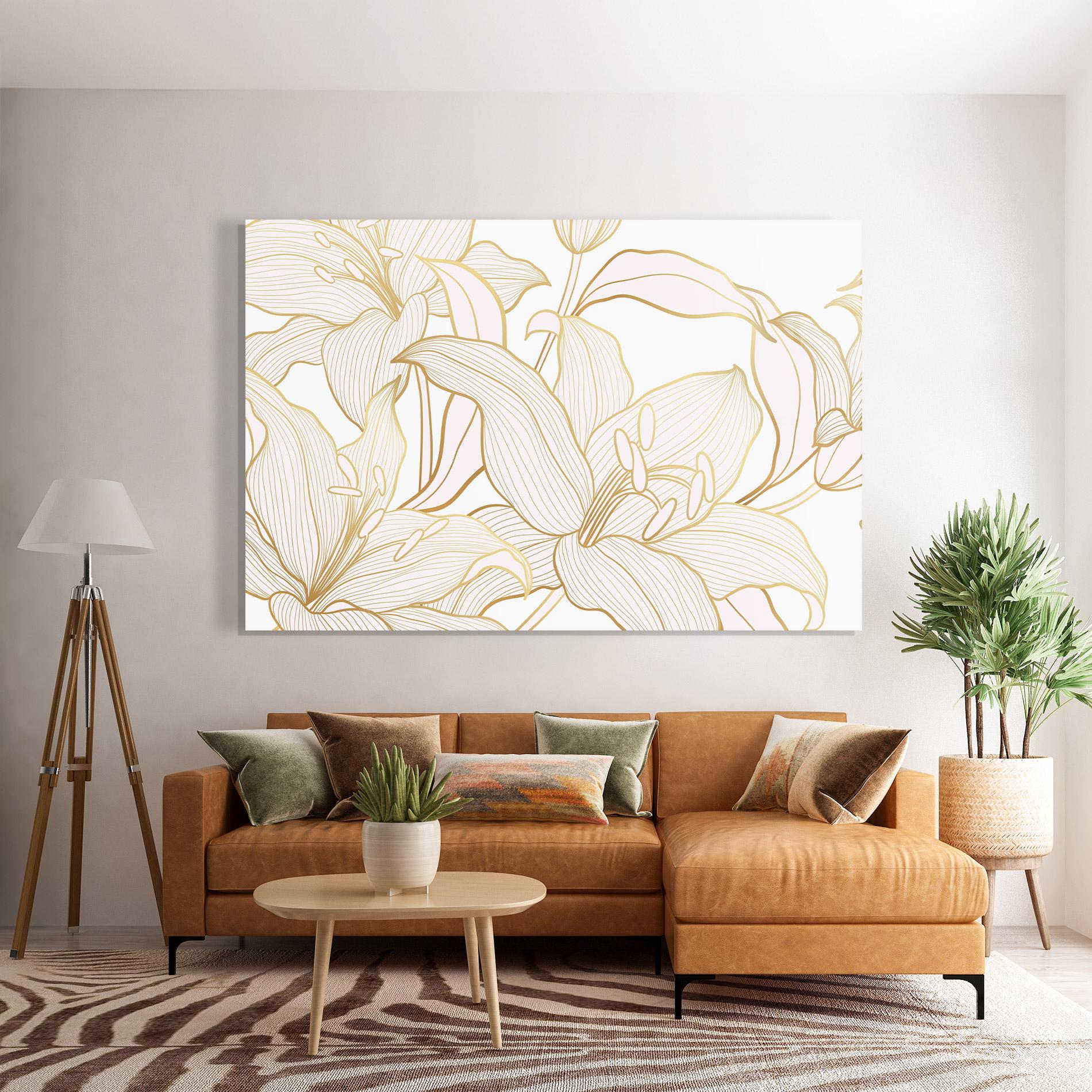 Tablou Sticla Gold Lily mockup 7