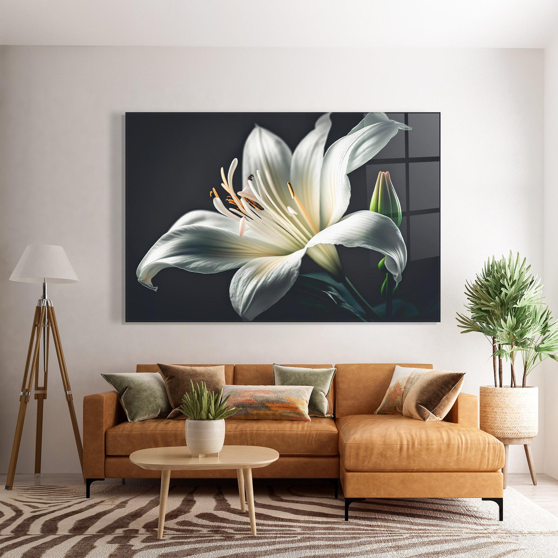 Tablou Sticla Light Grey Lily mockup 7