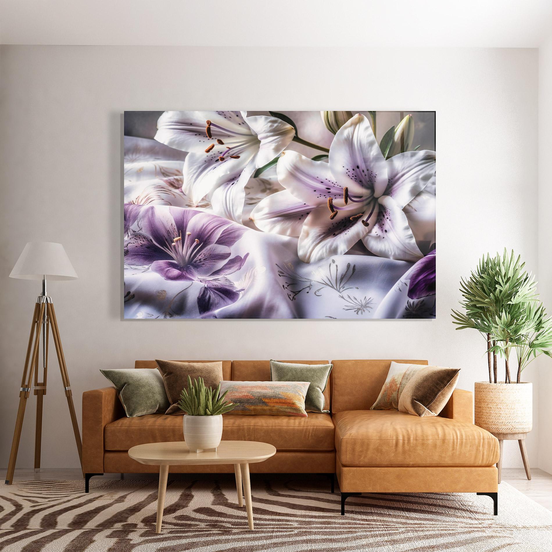 Tablou Sticla Light Purple Lily mockup 7