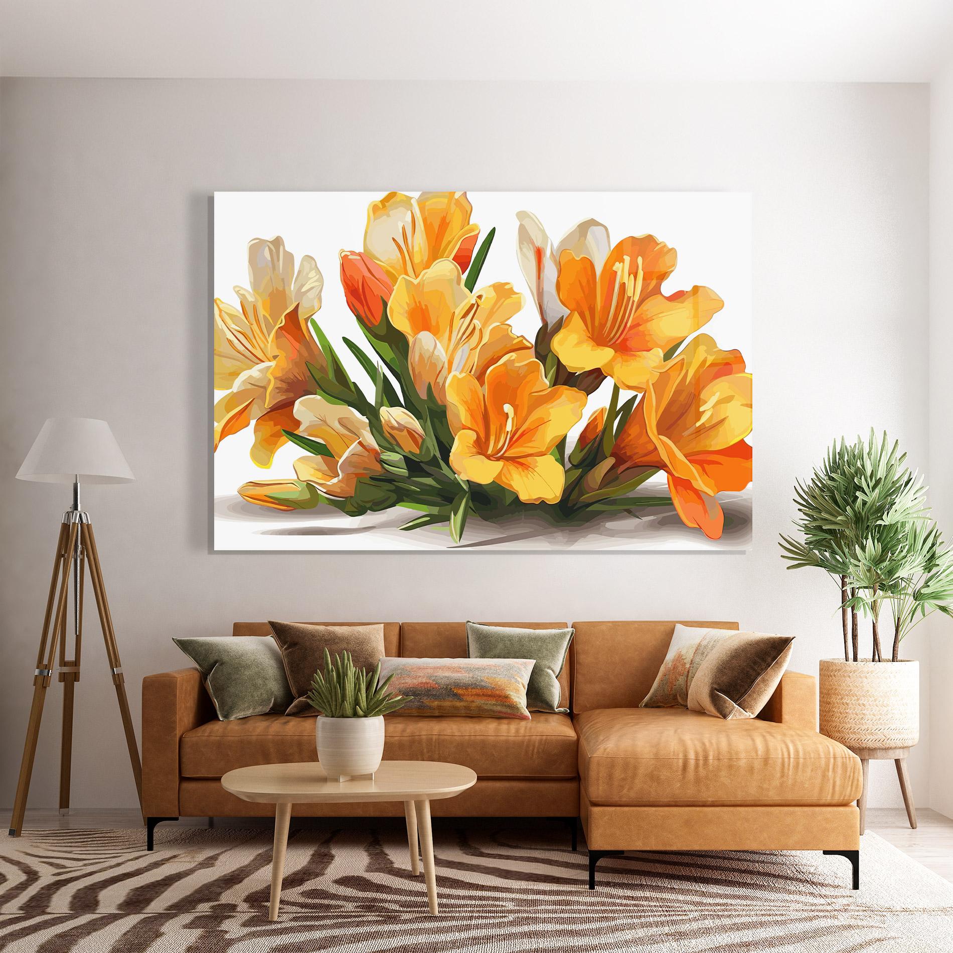 Tablou Sticla Orange Lily Art mockup 7