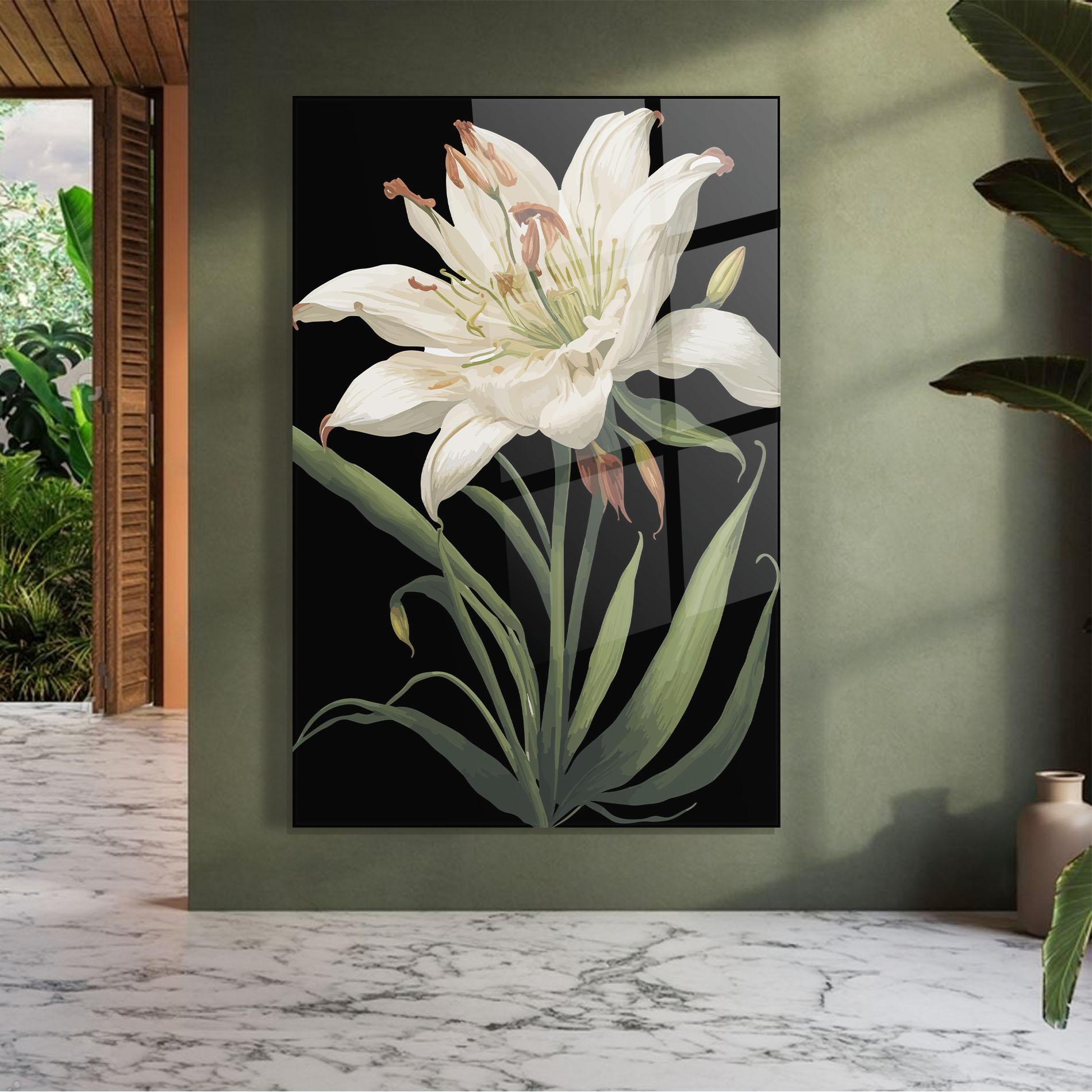 Tablou Sticla Columbia White Lily mockup 7