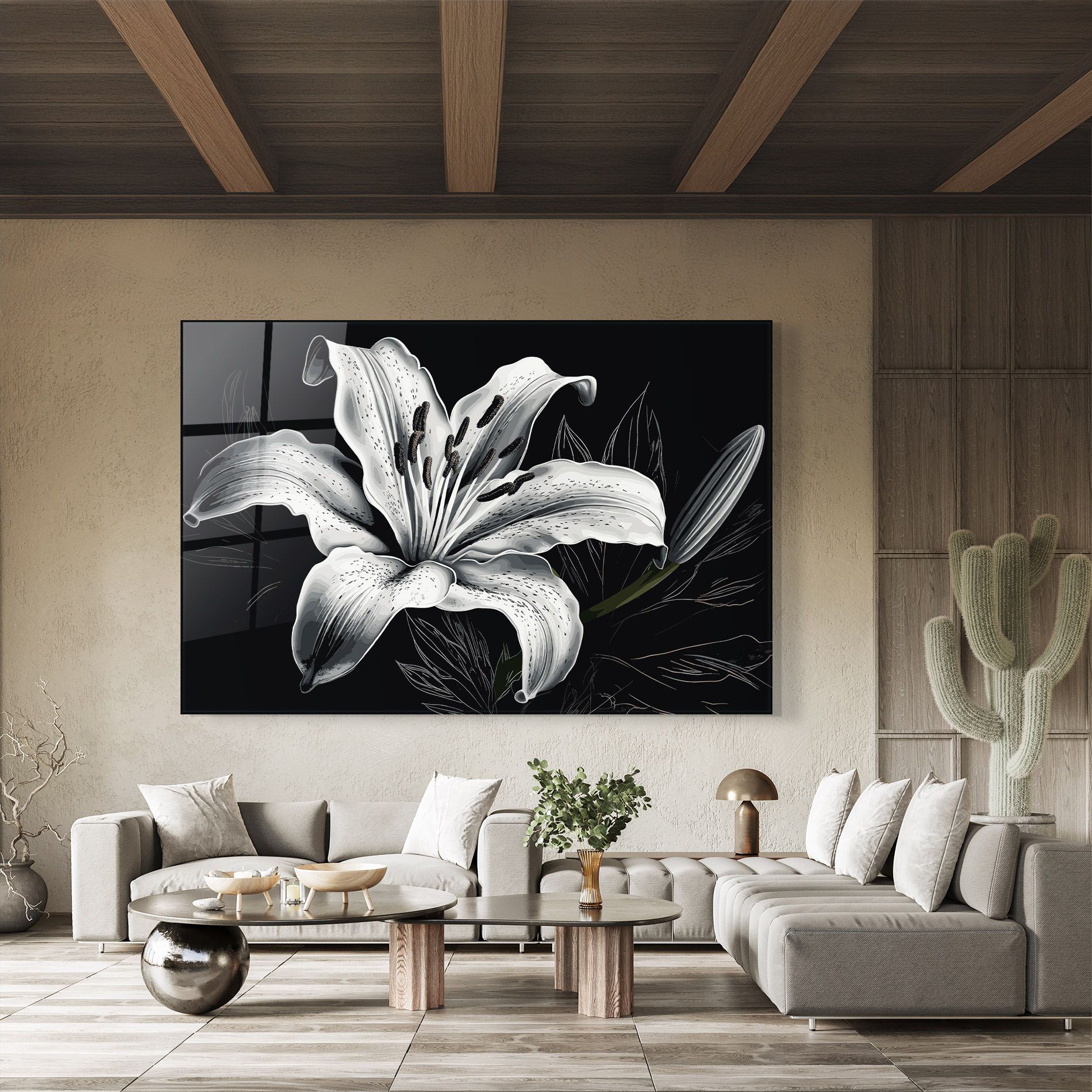 Artistic White Lily mockup 8