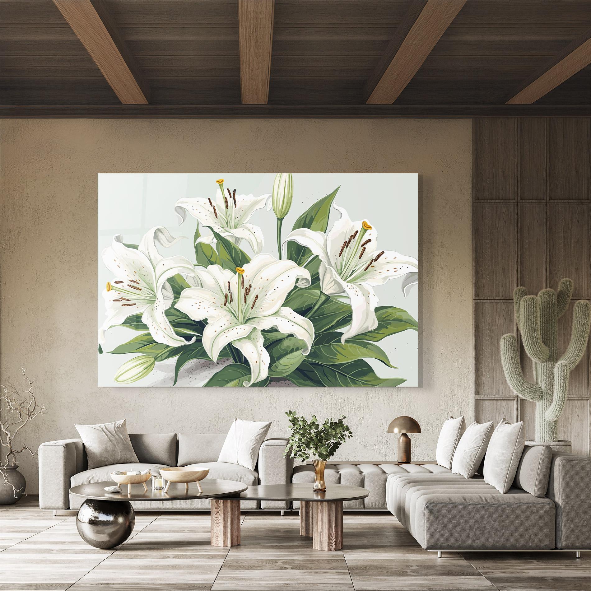 Tablou Sticla Light Lily Art mockup 8