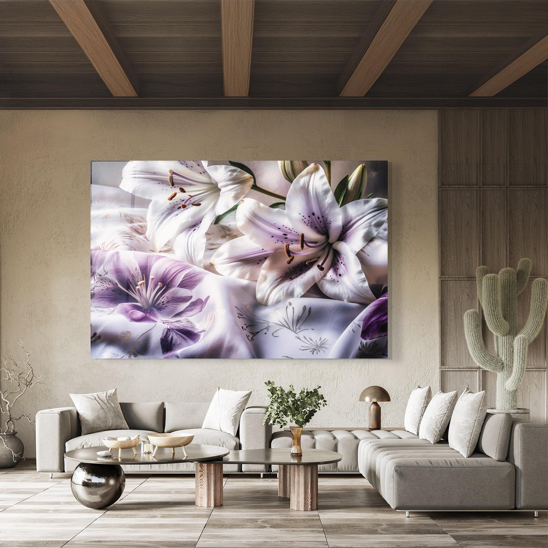Tablou Sticla Light Purple Lily mockup 8