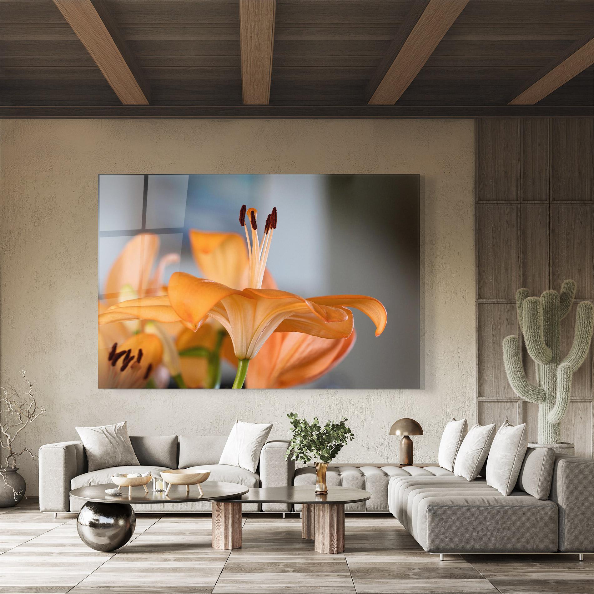 Tablou Sticla Open Orange Lily mockup 8