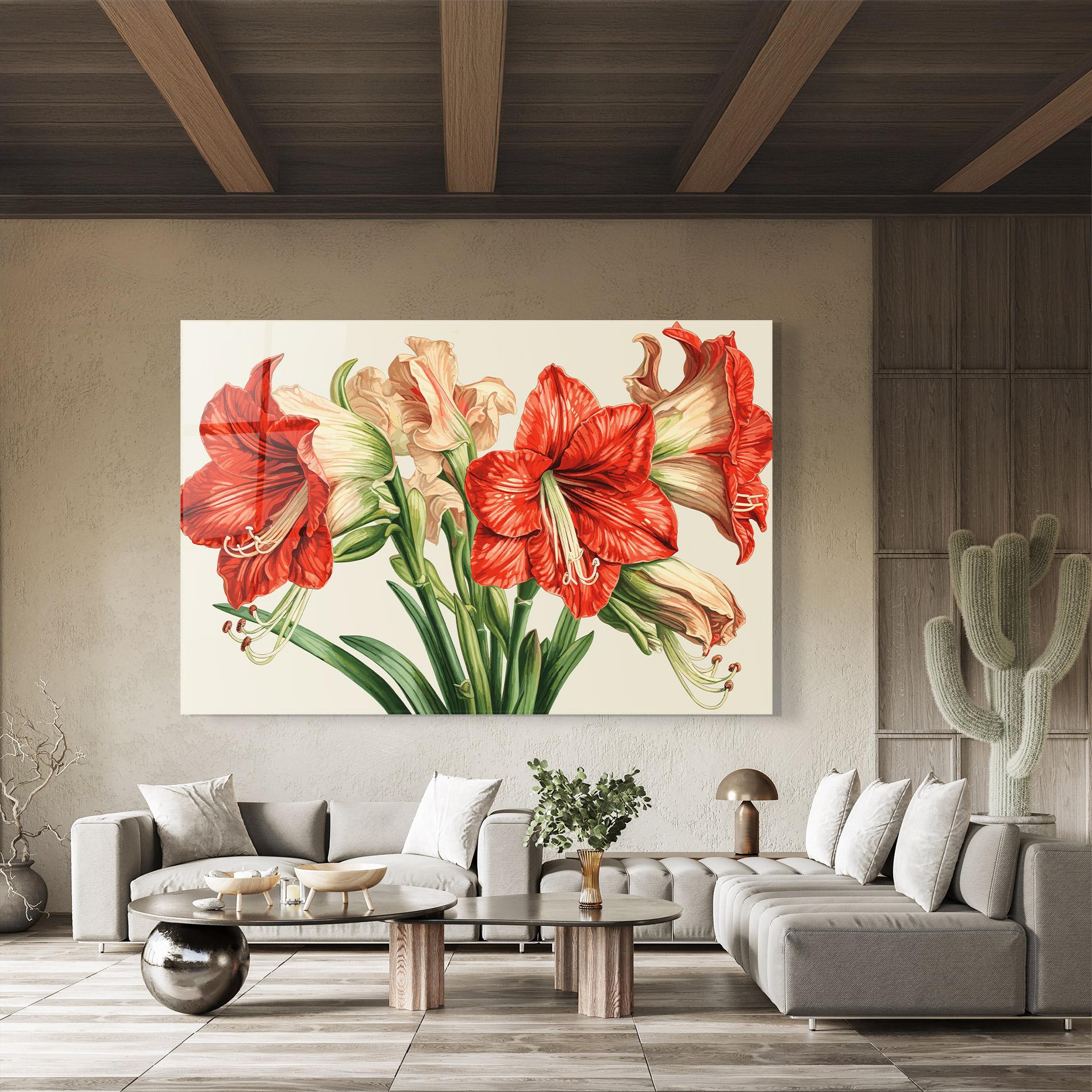 Tablou Sticla Orange Cream Lily mockup 8