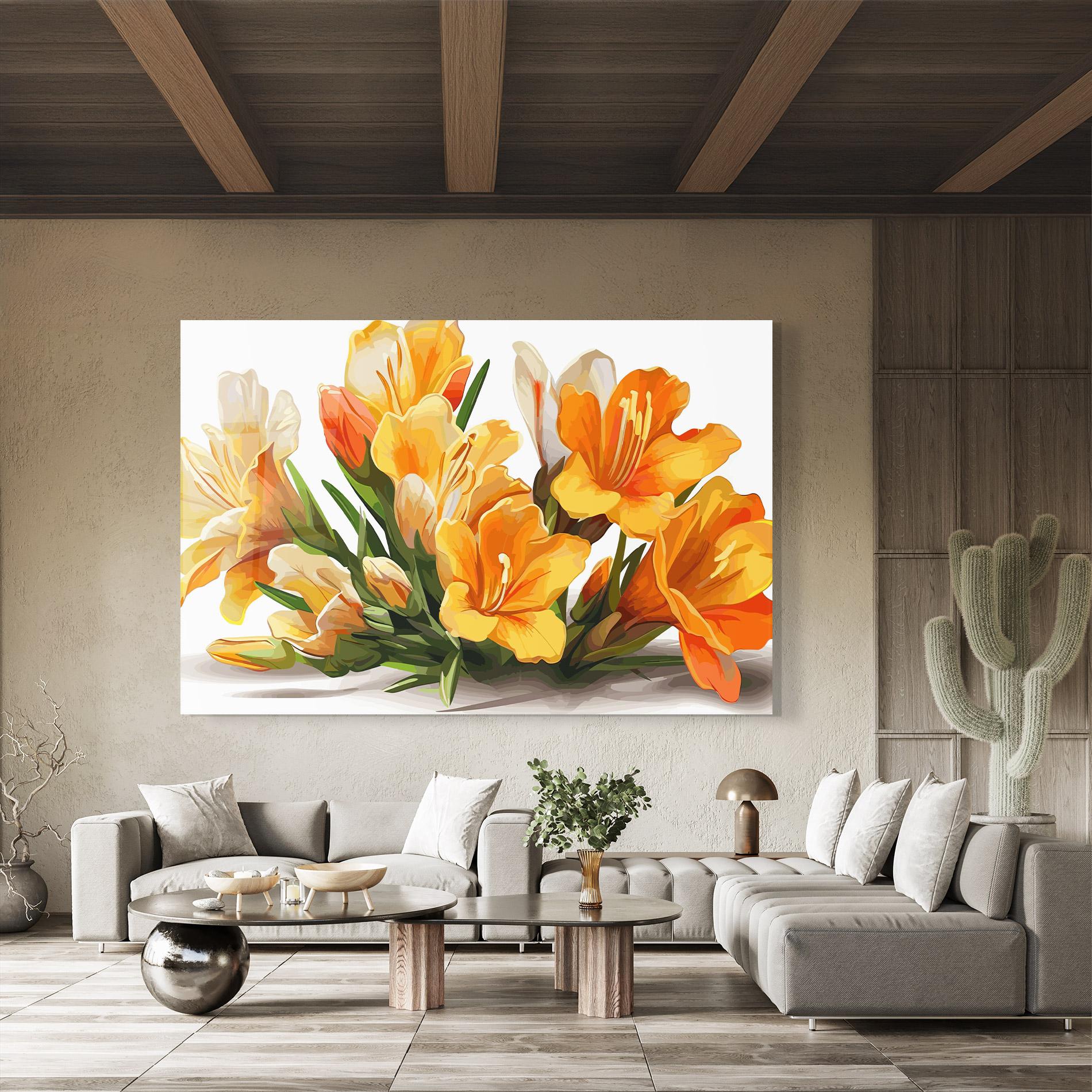 Tablou Sticla Orange Lily Art mockup 8