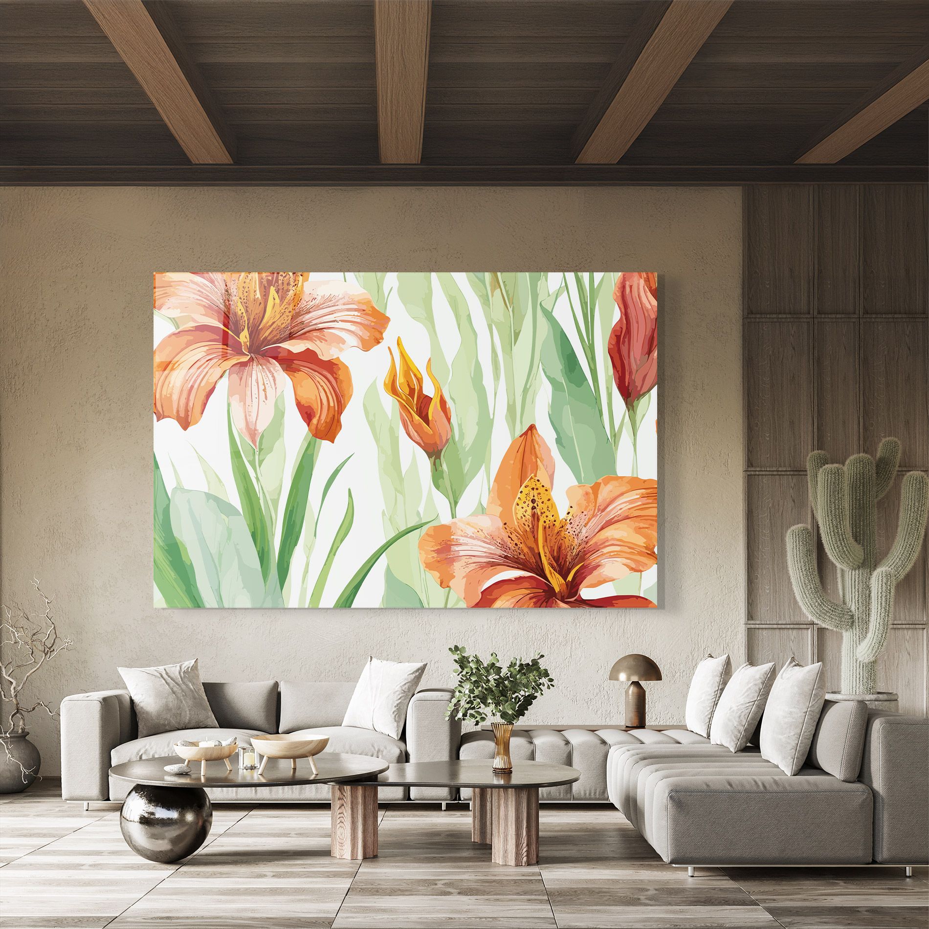 Orange Lily Floral mockup 8